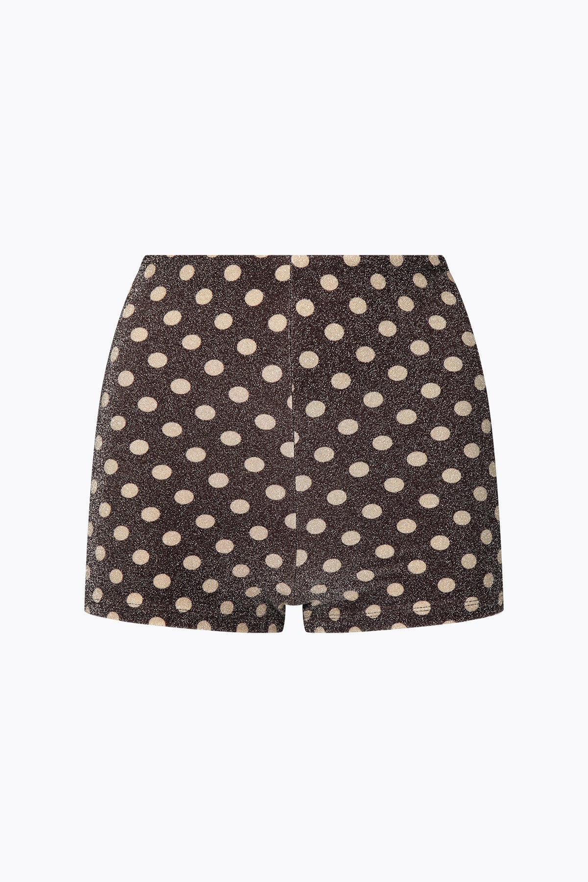 Betsy Lurex Swim Short | Mocha Cream Polka