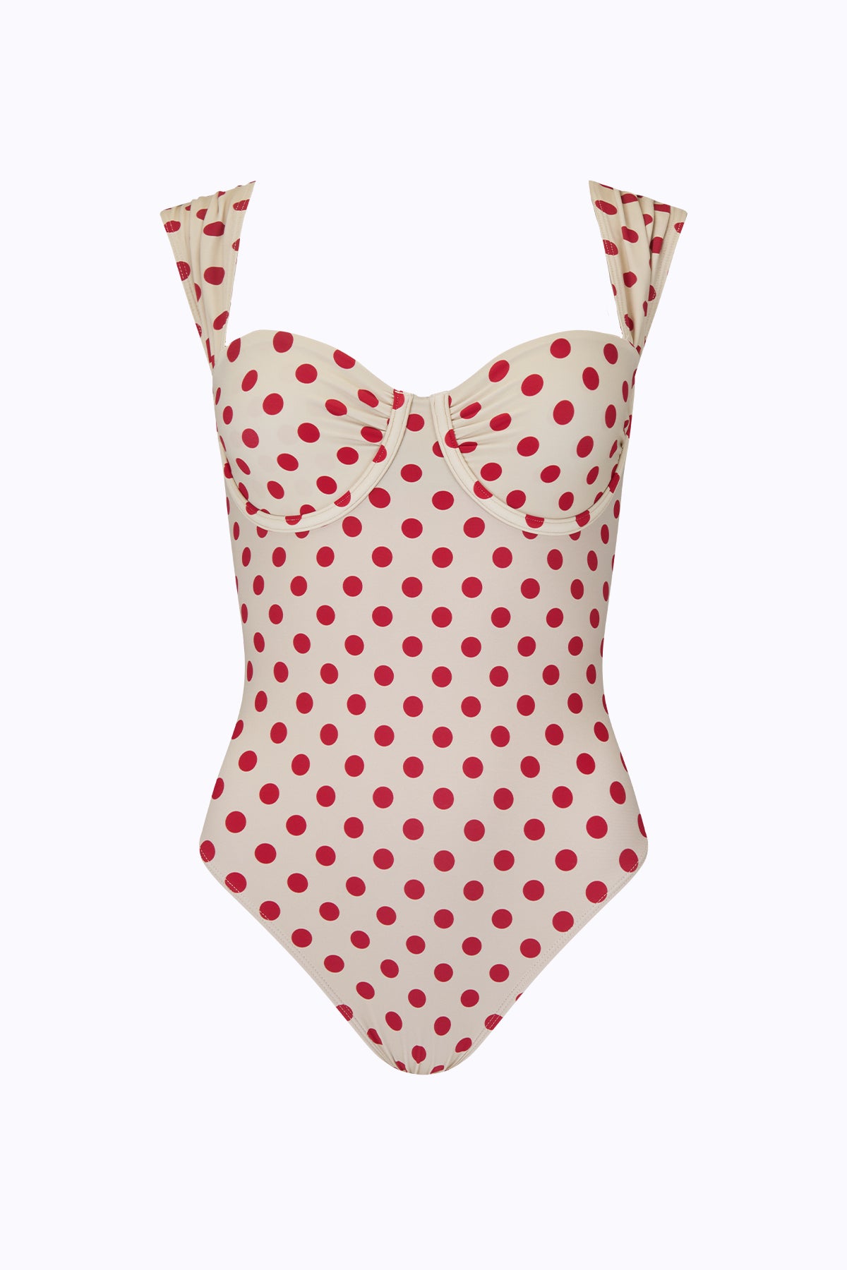 Birkin One Piece | Cream Scarlet Polka
