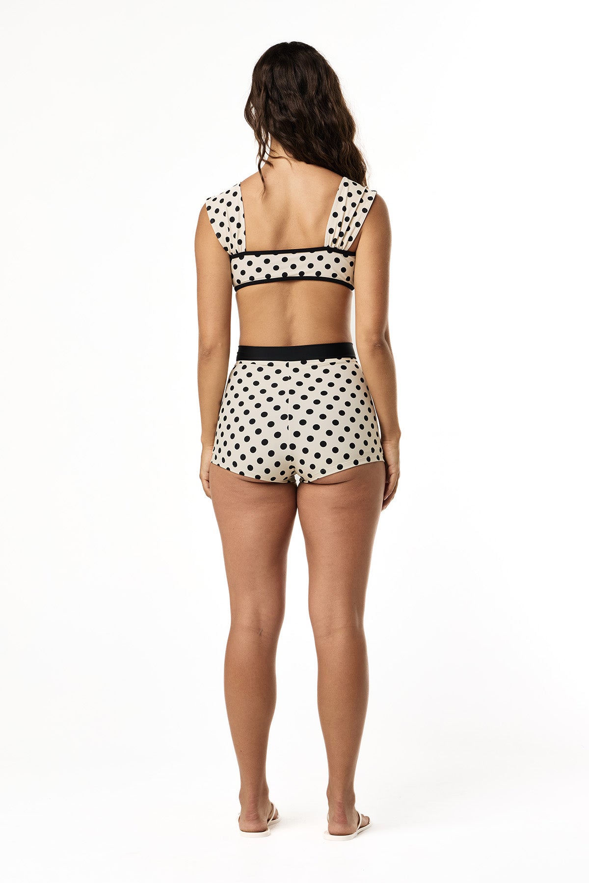 Birkin Swim Short | Cream Black Polka