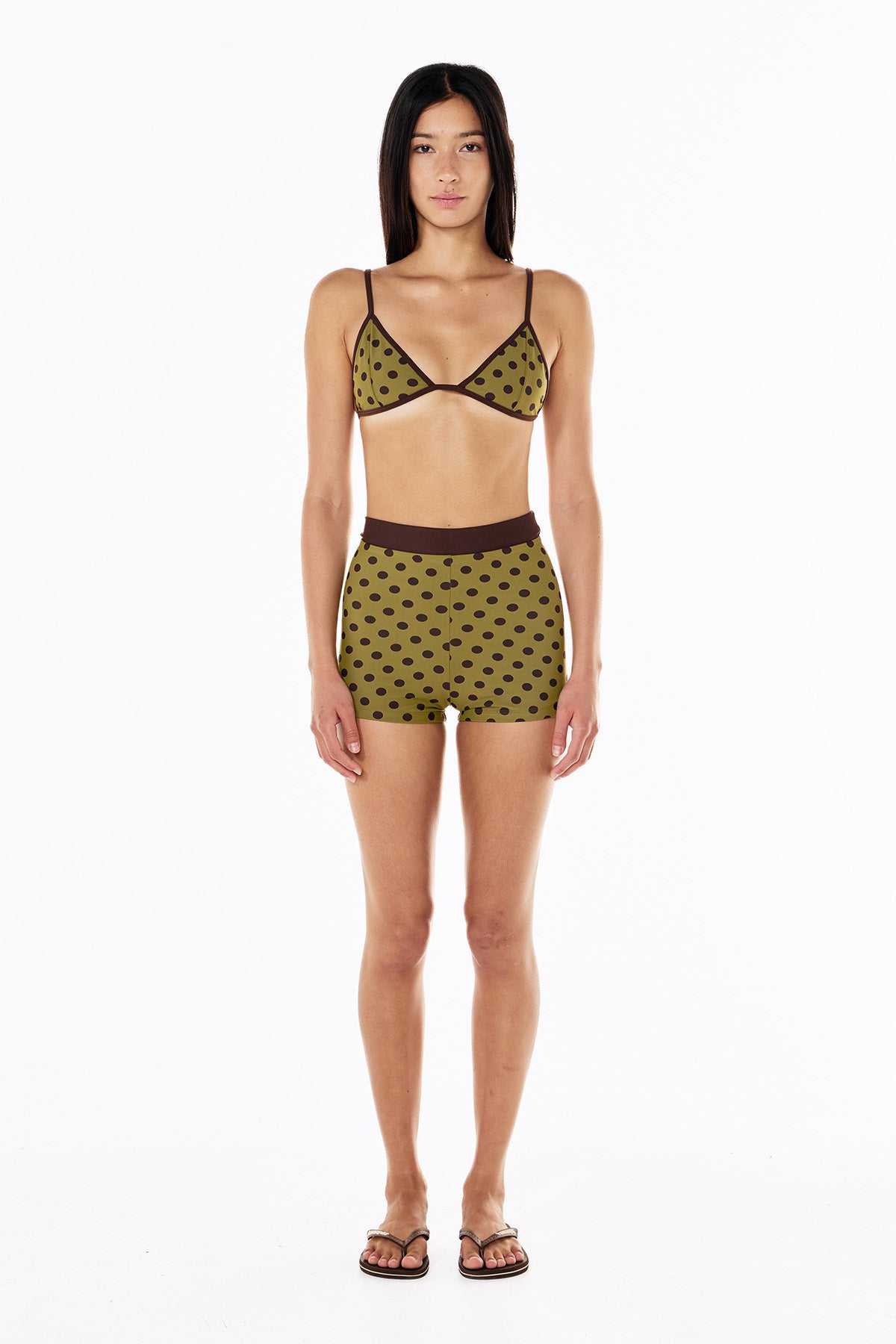 Birkin Swim Short | Moss Mocha Polka