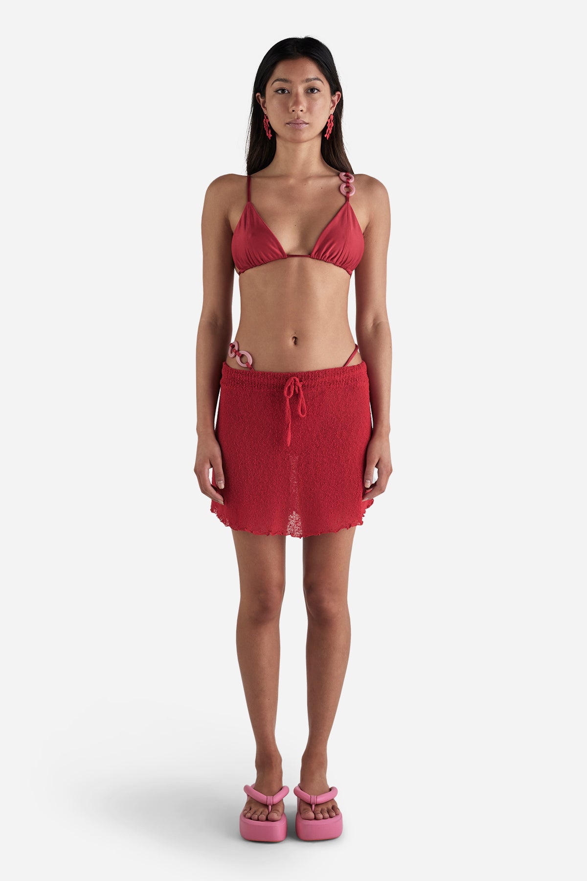 Textured Knit Skirt | Scarlet
