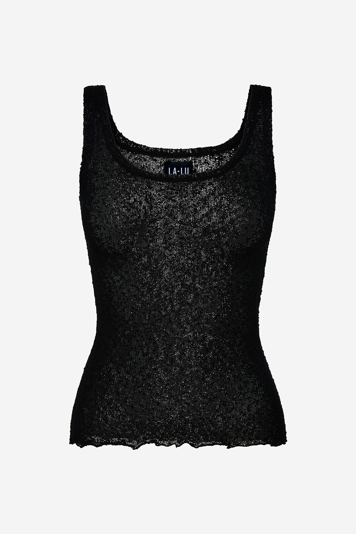 Textured Knit Tank | Black