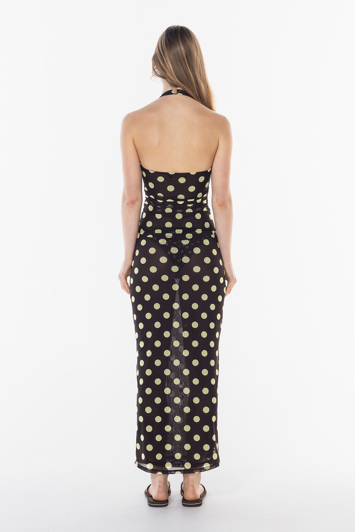 Polka Sheer Halter Tank