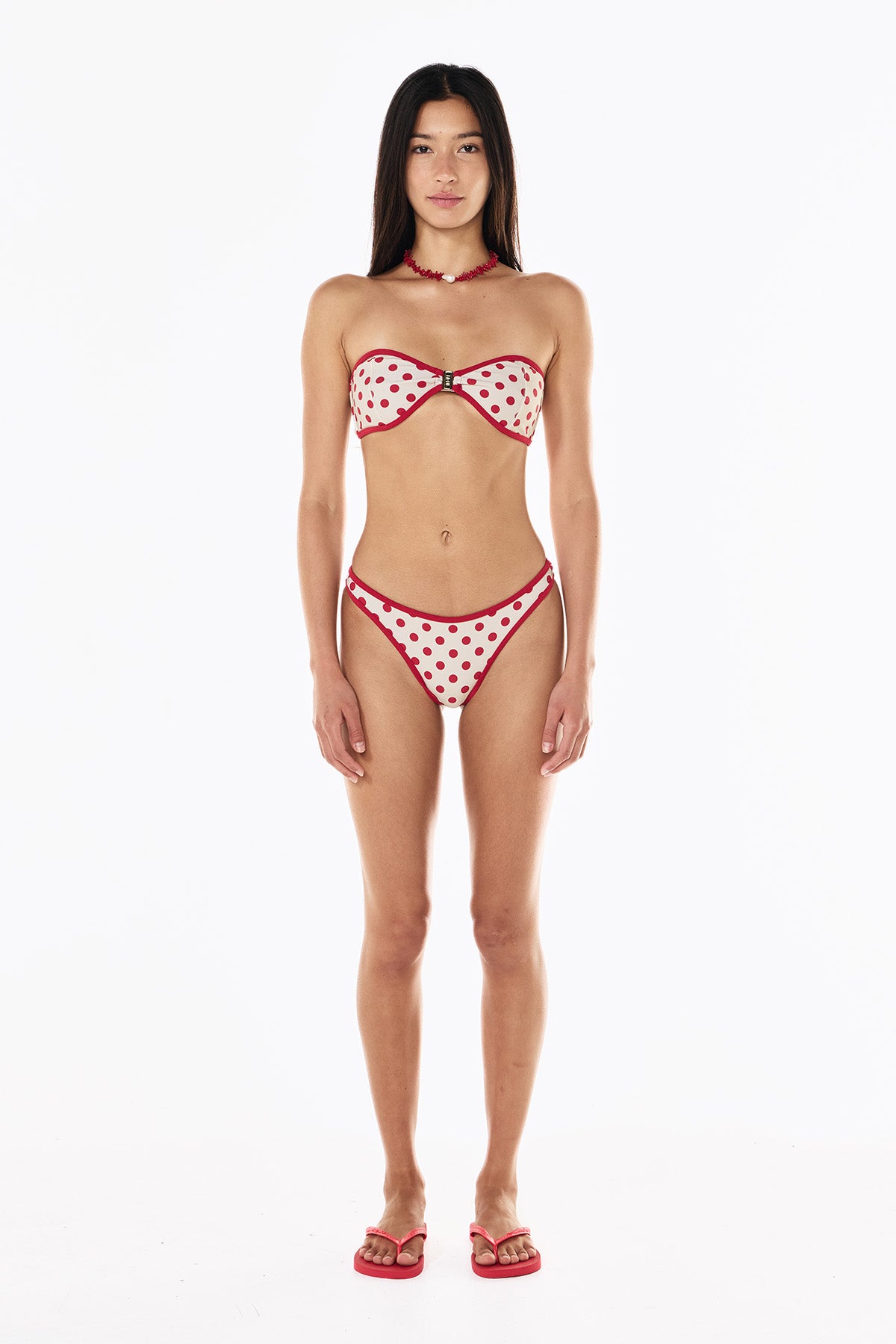 Coco Classic Brief | Cream Scarlet Polka