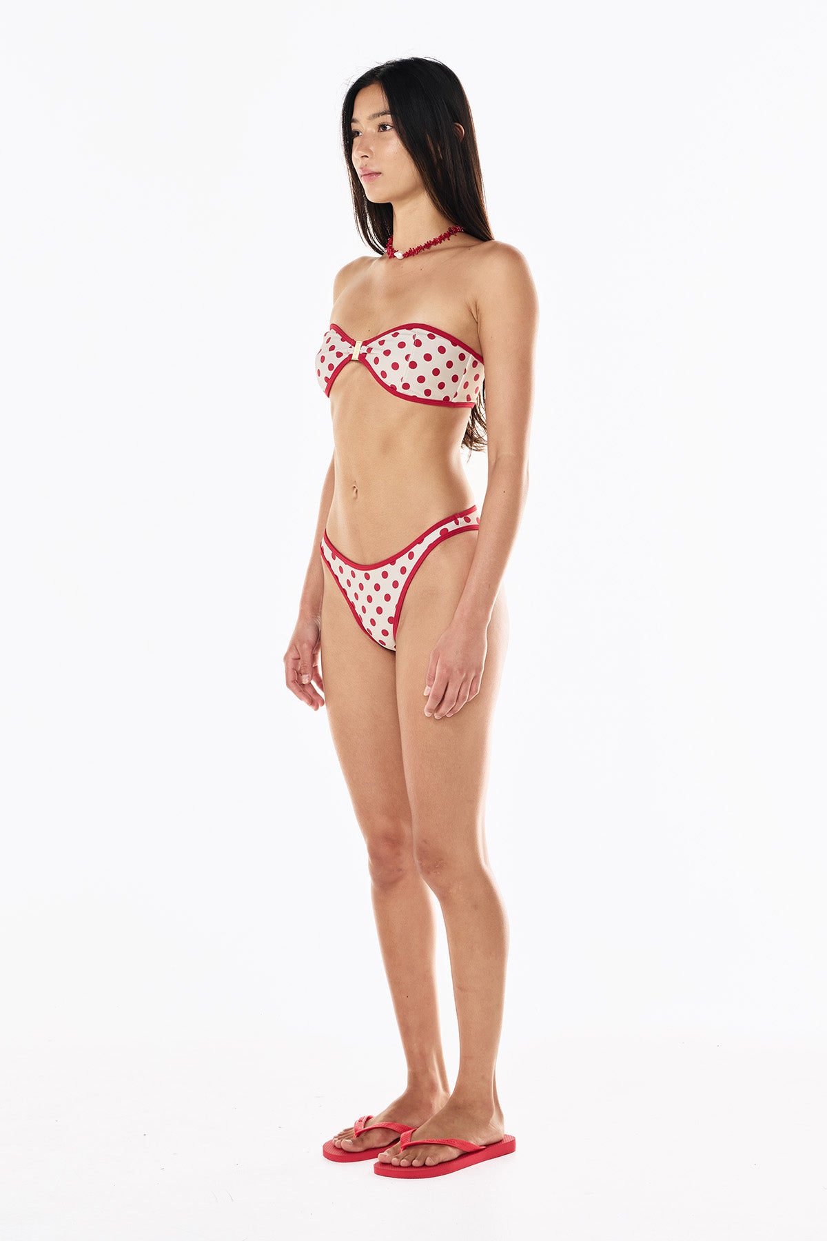 Coco Classic Brief | Cream Scarlet Polka