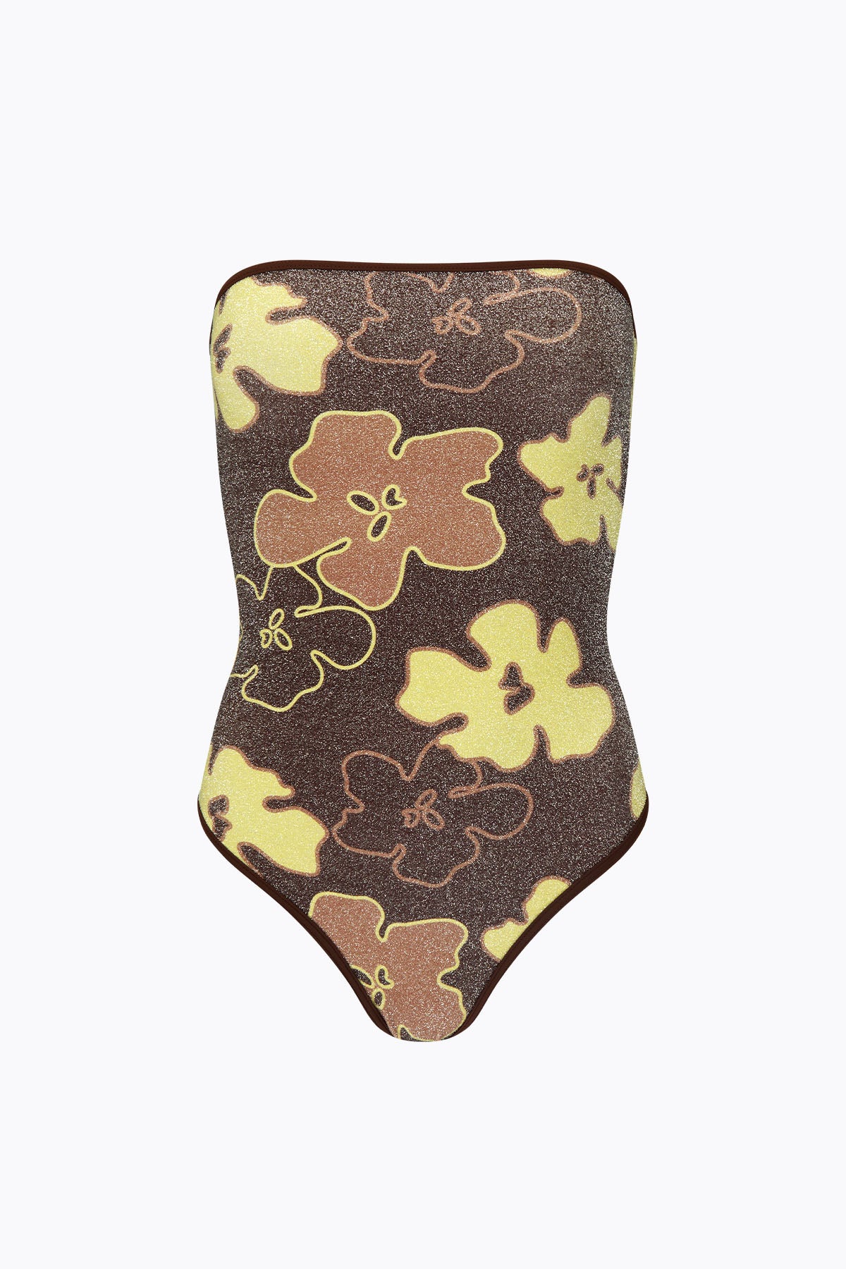 Elle Lurex One Piece | Mocha Floral