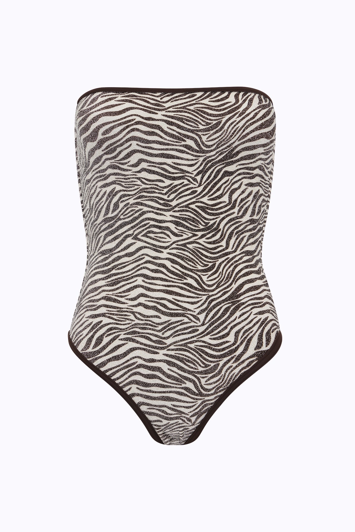 Elle Lurex One Piece | Mocha Zebra
