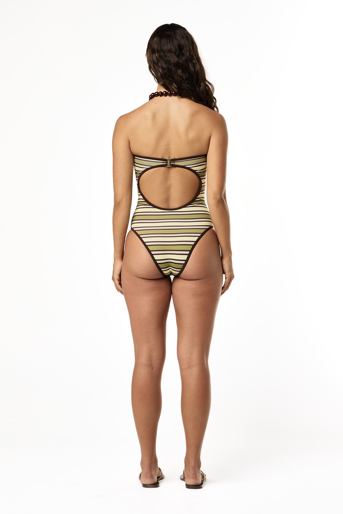 Elle One Piece | Mocha Moss Stripe