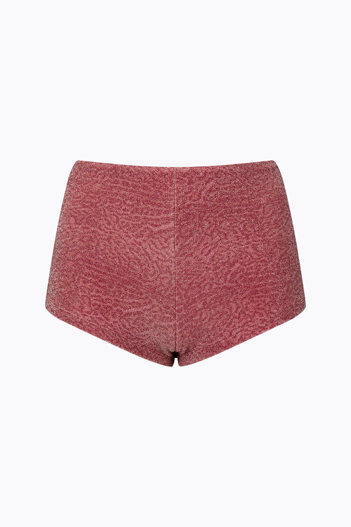 Gigi Lurex Mini Swim Short | Rouge Leopard