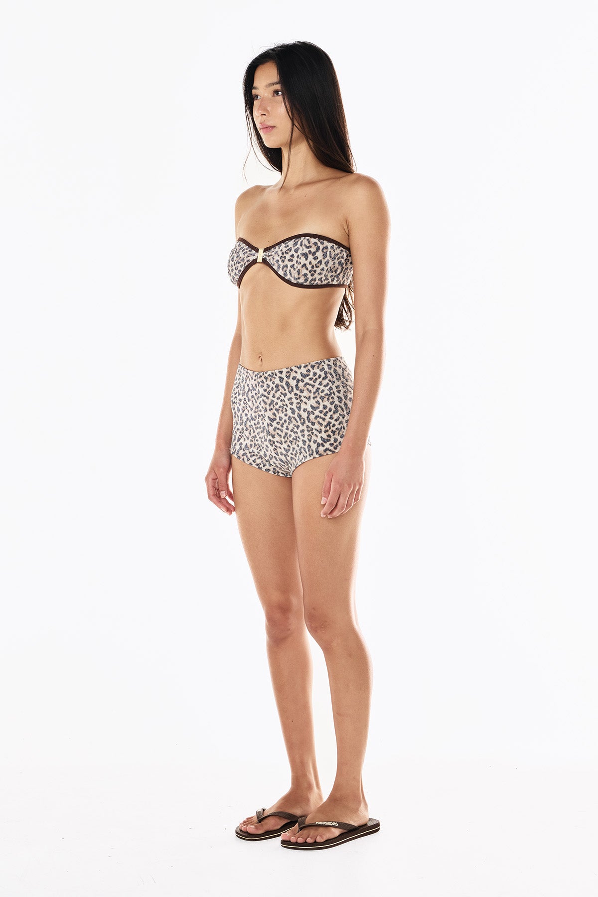 Gigi Lurex Mini Swim Short | Leopard