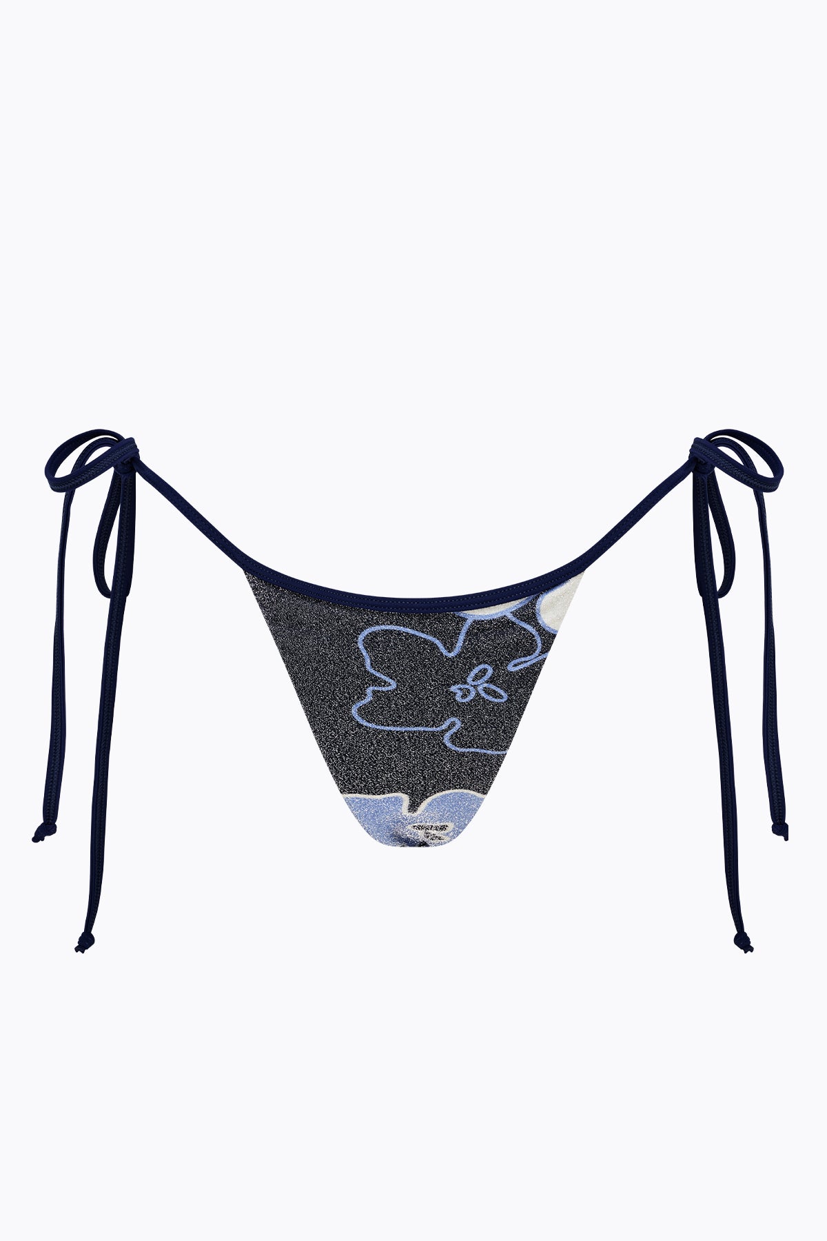 Kaya Lurex Tie Brief | Navy Floral