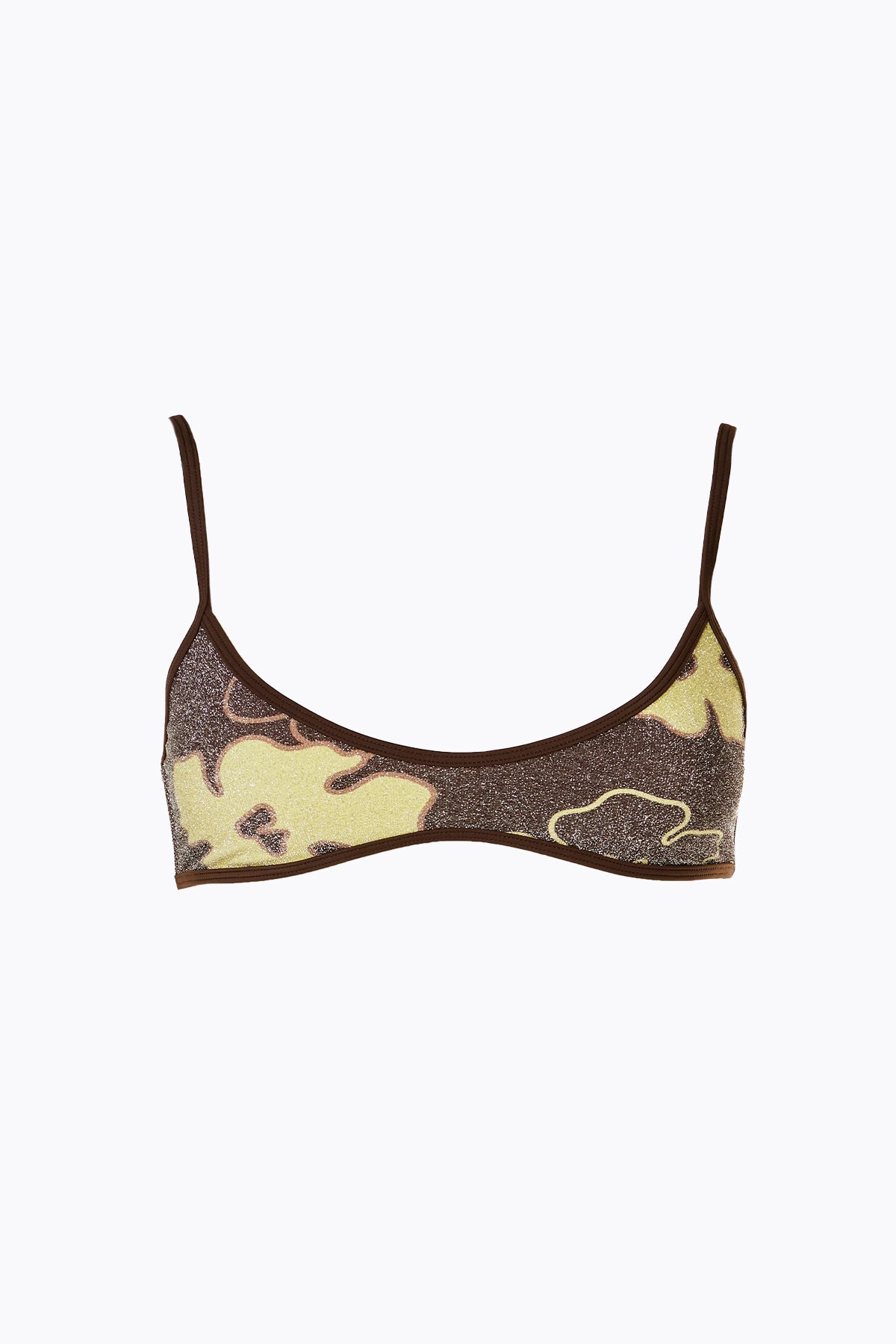 Kaya Lurex Scoop Top | Mocha Floral