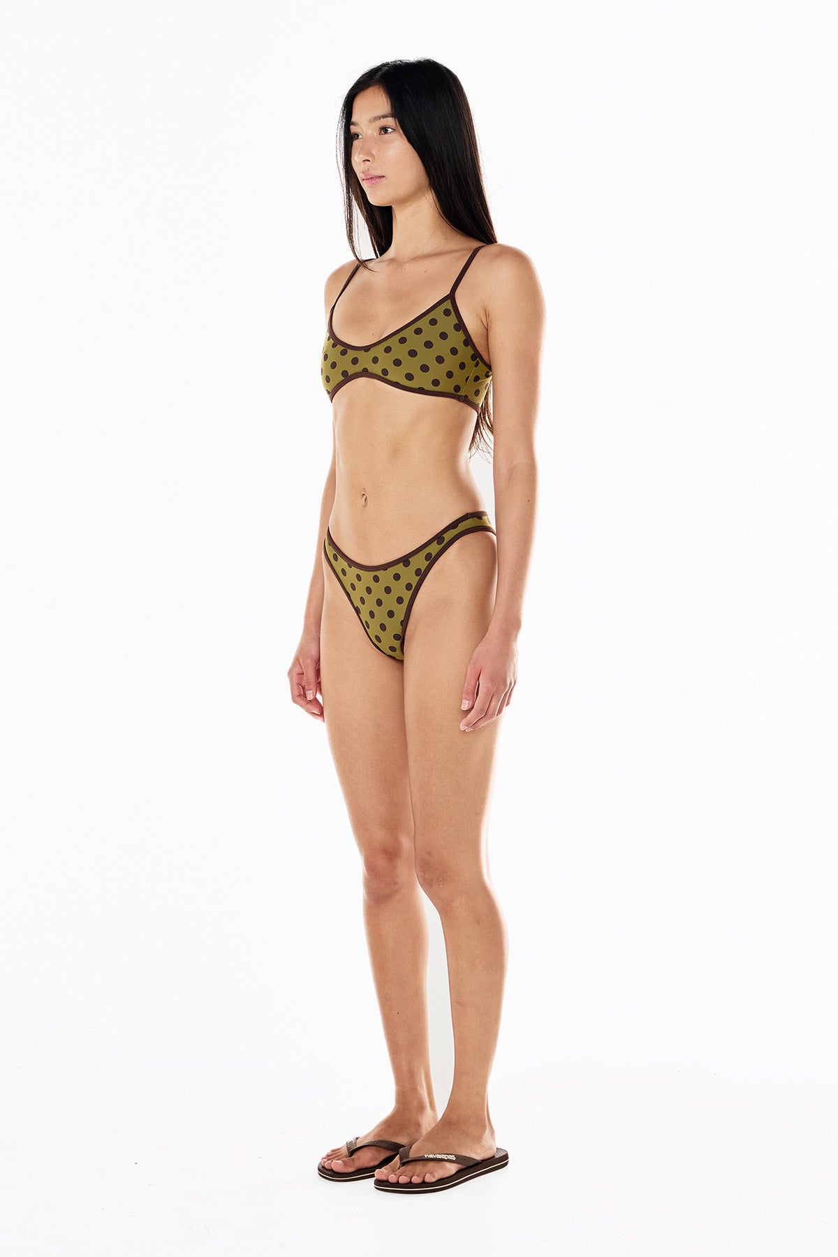 Kaya Scoop Top | Moss Mocha Polka