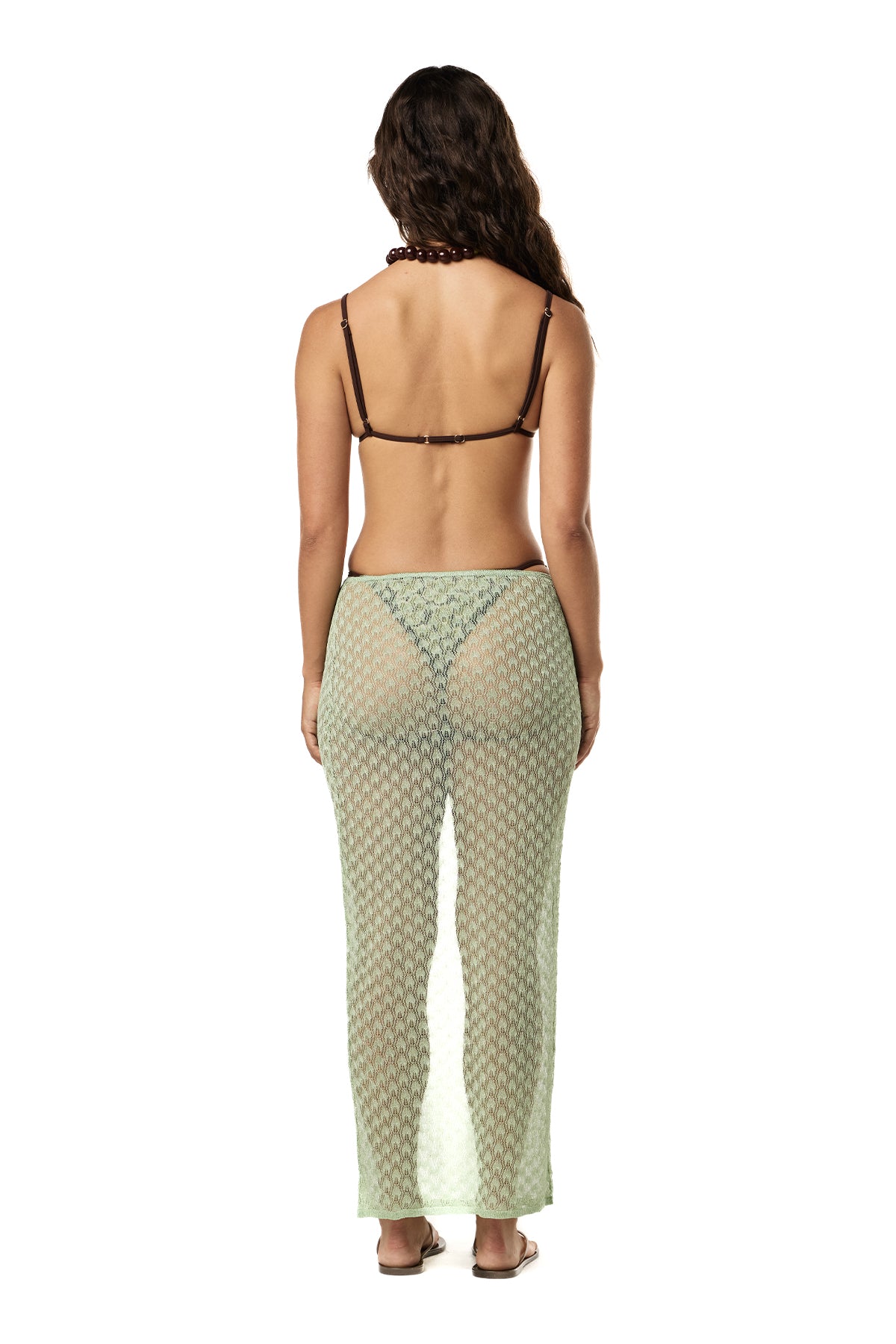 Knit Lurex Lace Skirt | Pistachio