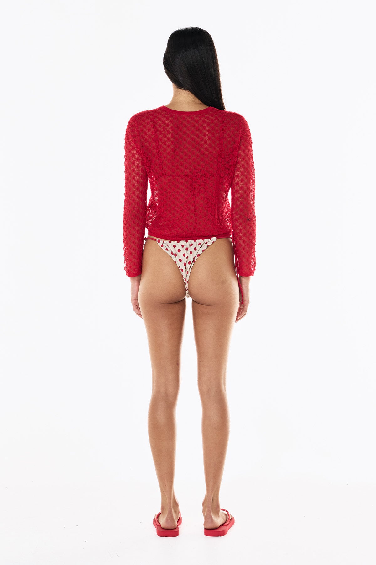 Knitted Lace Long Sleeve | Scarlet