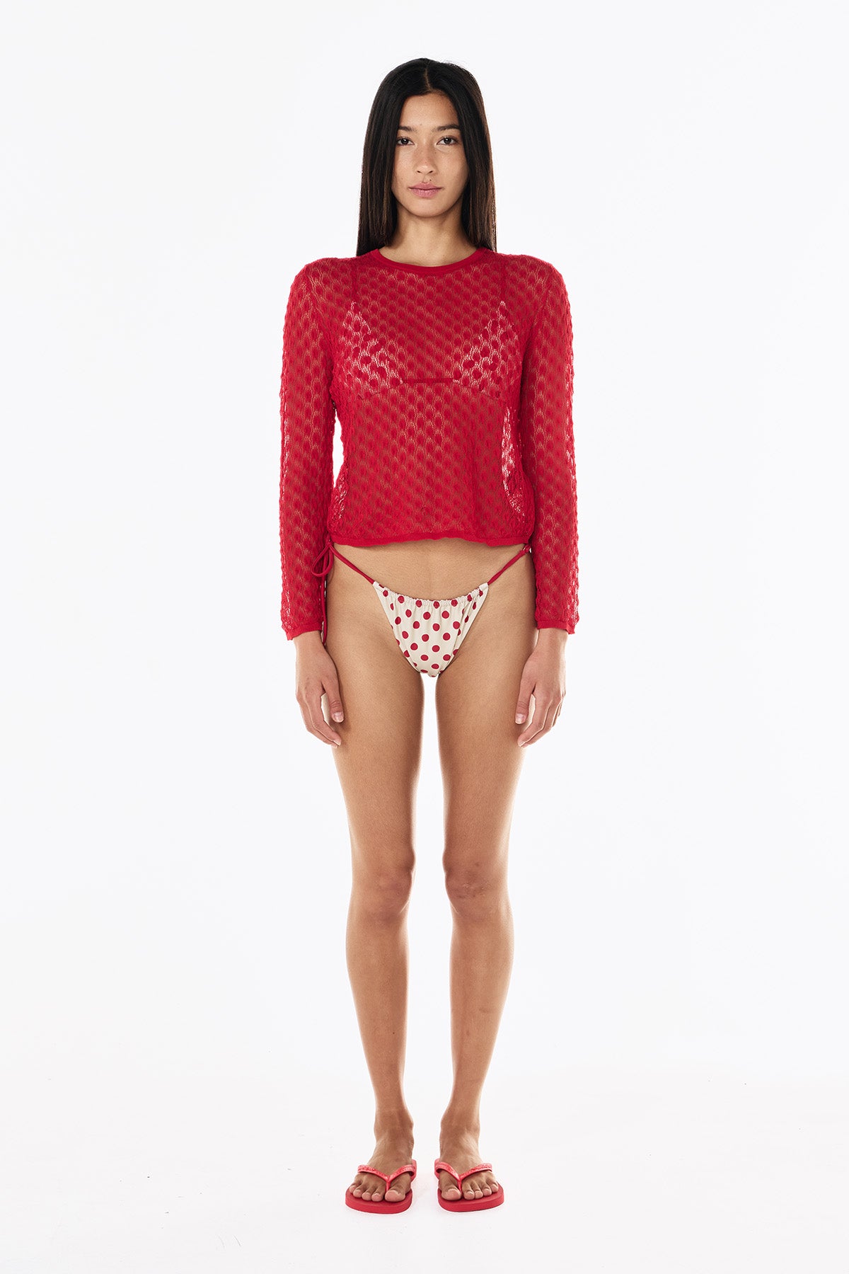 Knitted Lace Long Sleeve | Scarlet