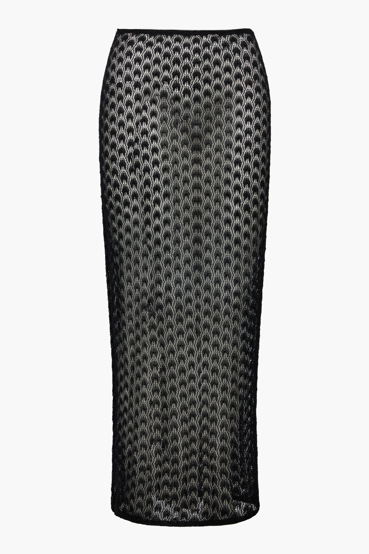 Knit Lurex Lace Skirt | Black