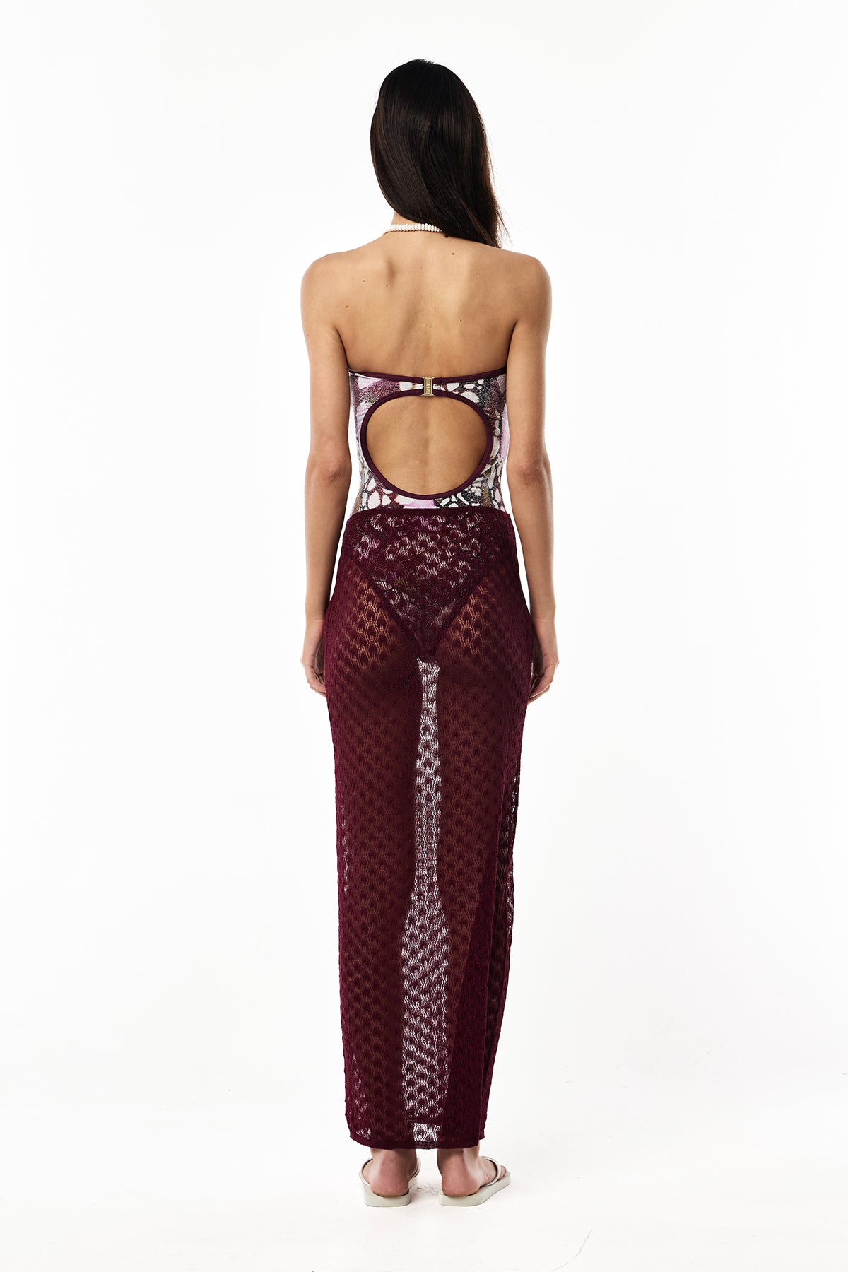 Knit Lurex Lace Skirt | Rouge Noir