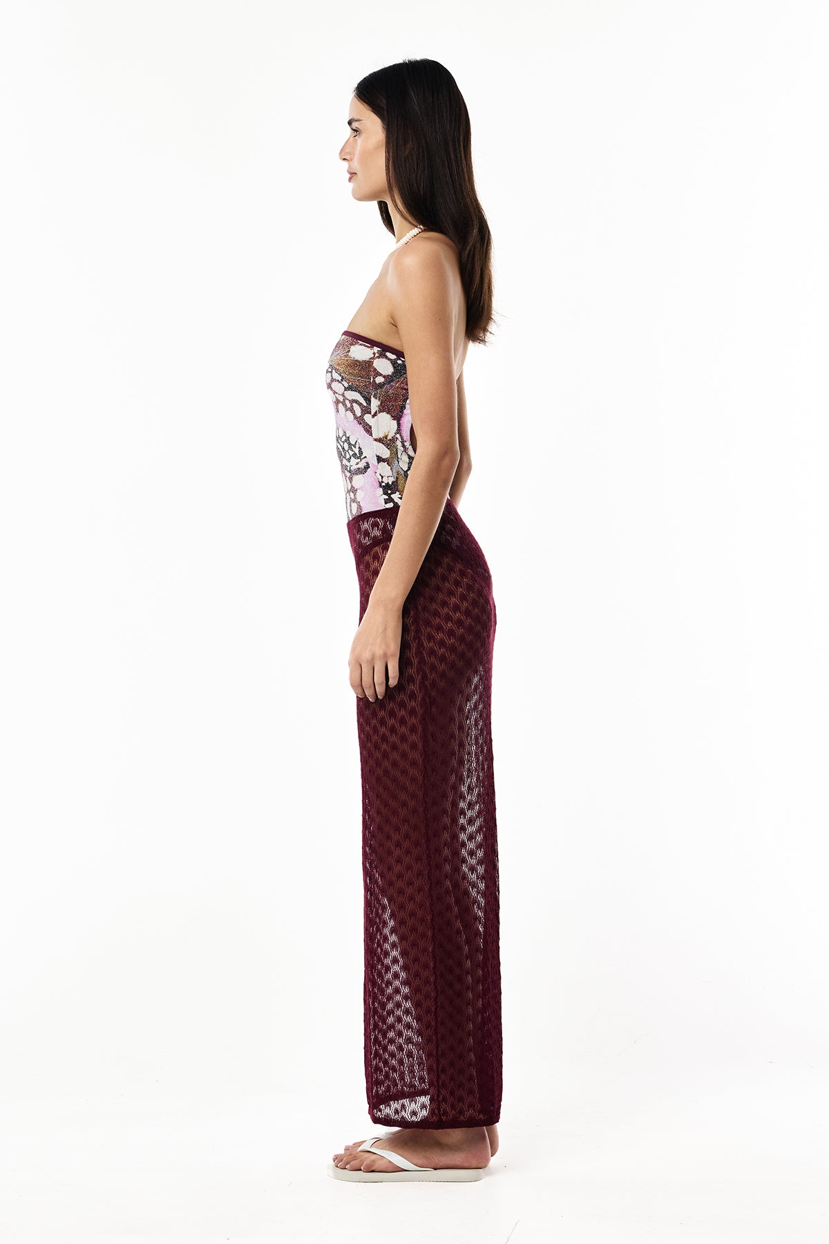 Knit Lurex Lace Skirt | Rouge Noir