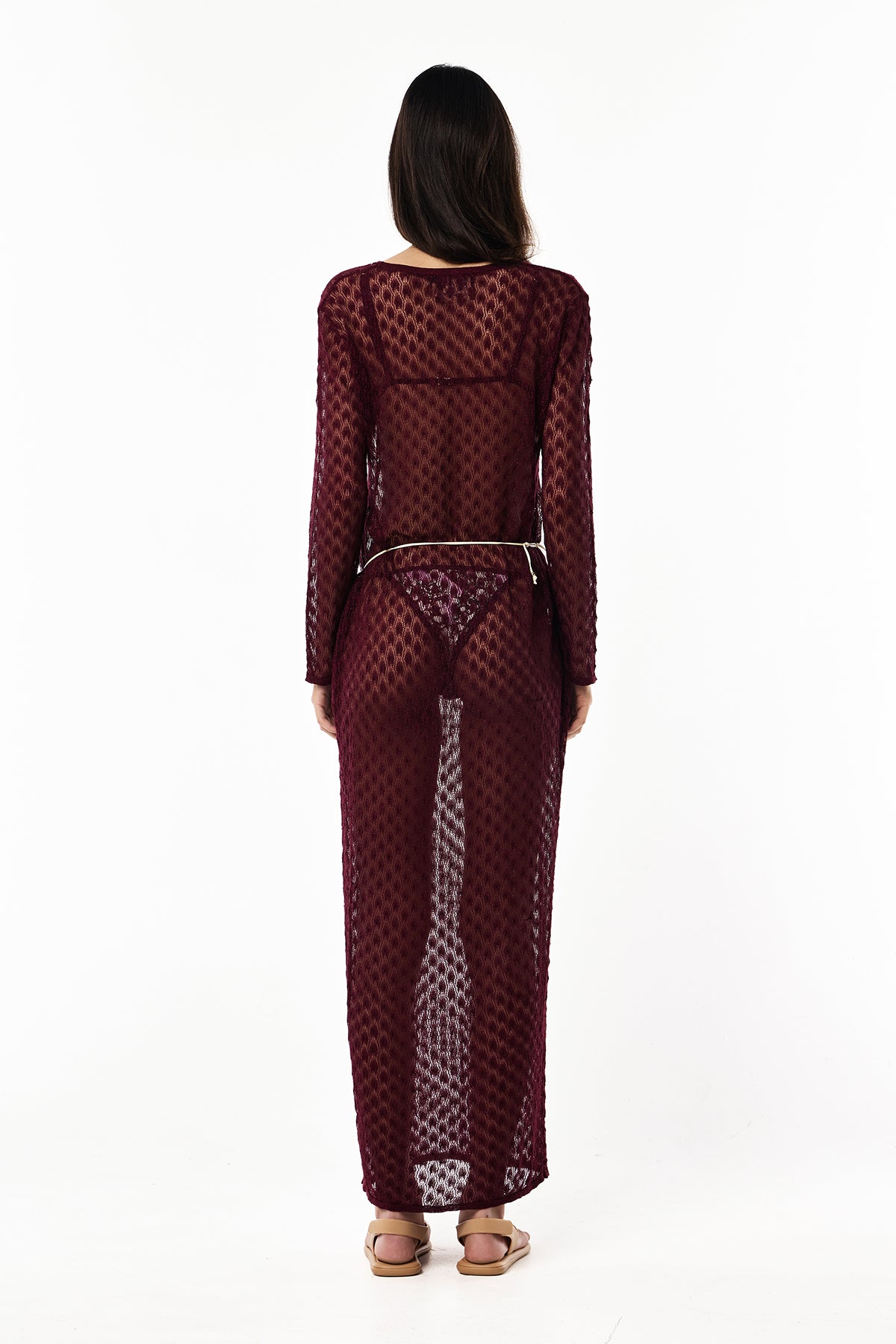 Knit Lurex Lace Dress | Rouge Noir