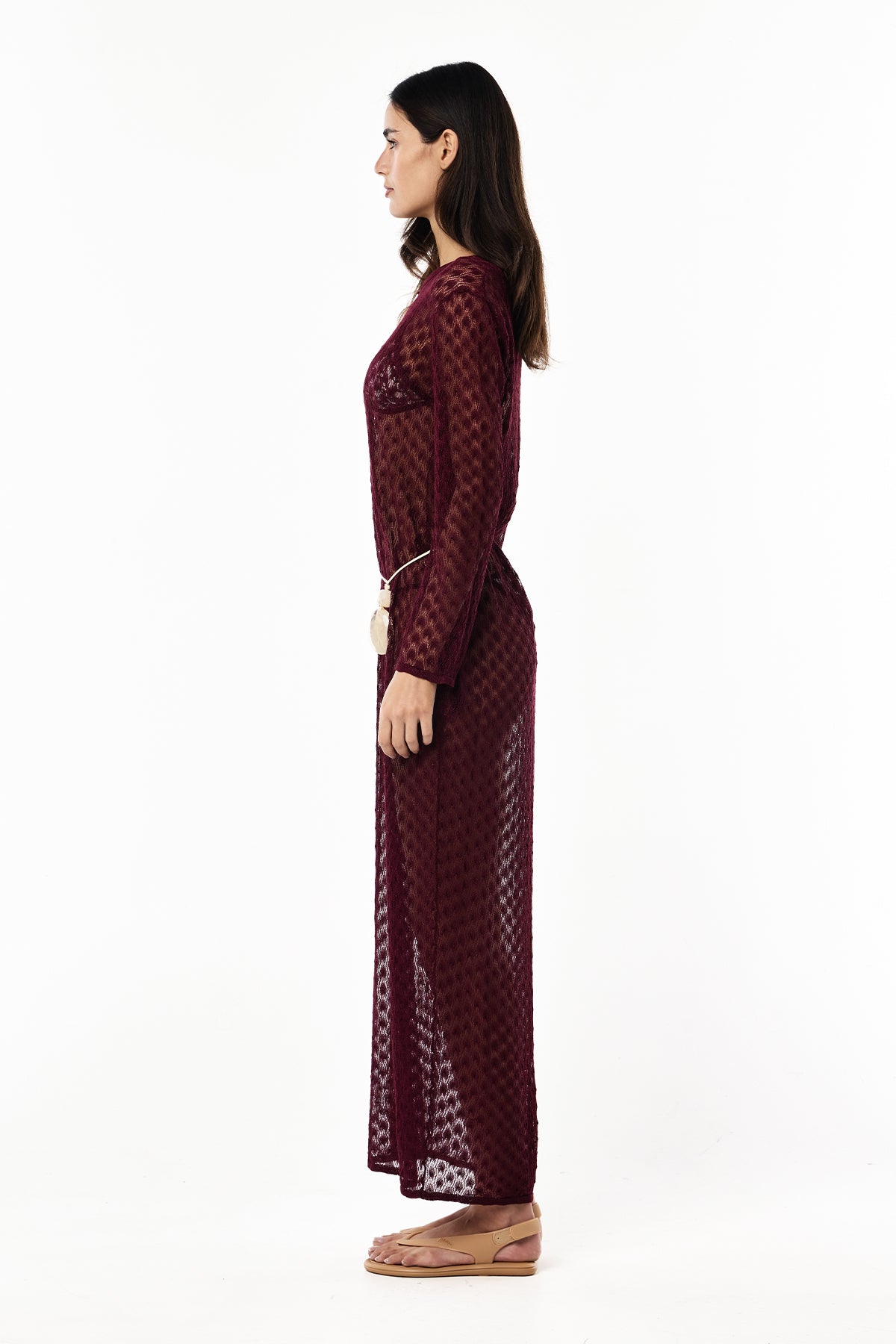Knit Lurex Lace Dress | Rouge Noir