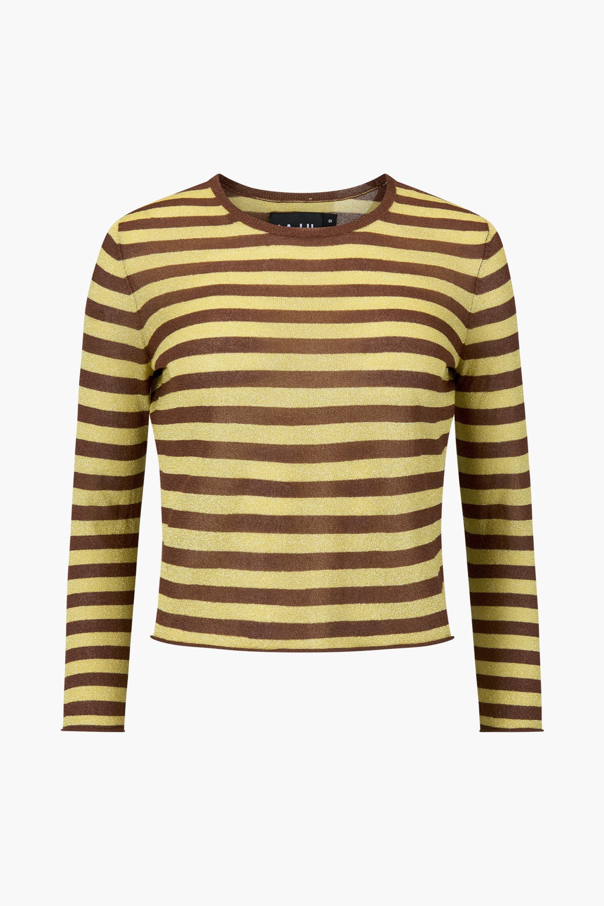 Lurex Knit Long Sleeve | Mocha Lemonade Stripe