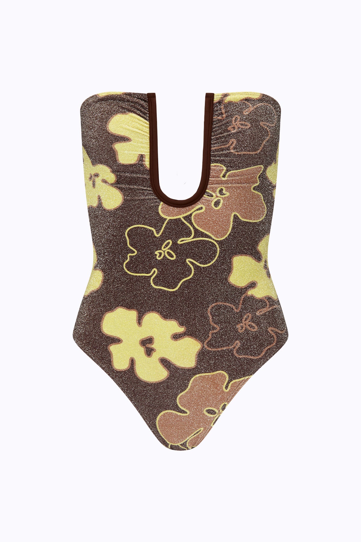 Peggy Lurex One Piece | Mocha Floral