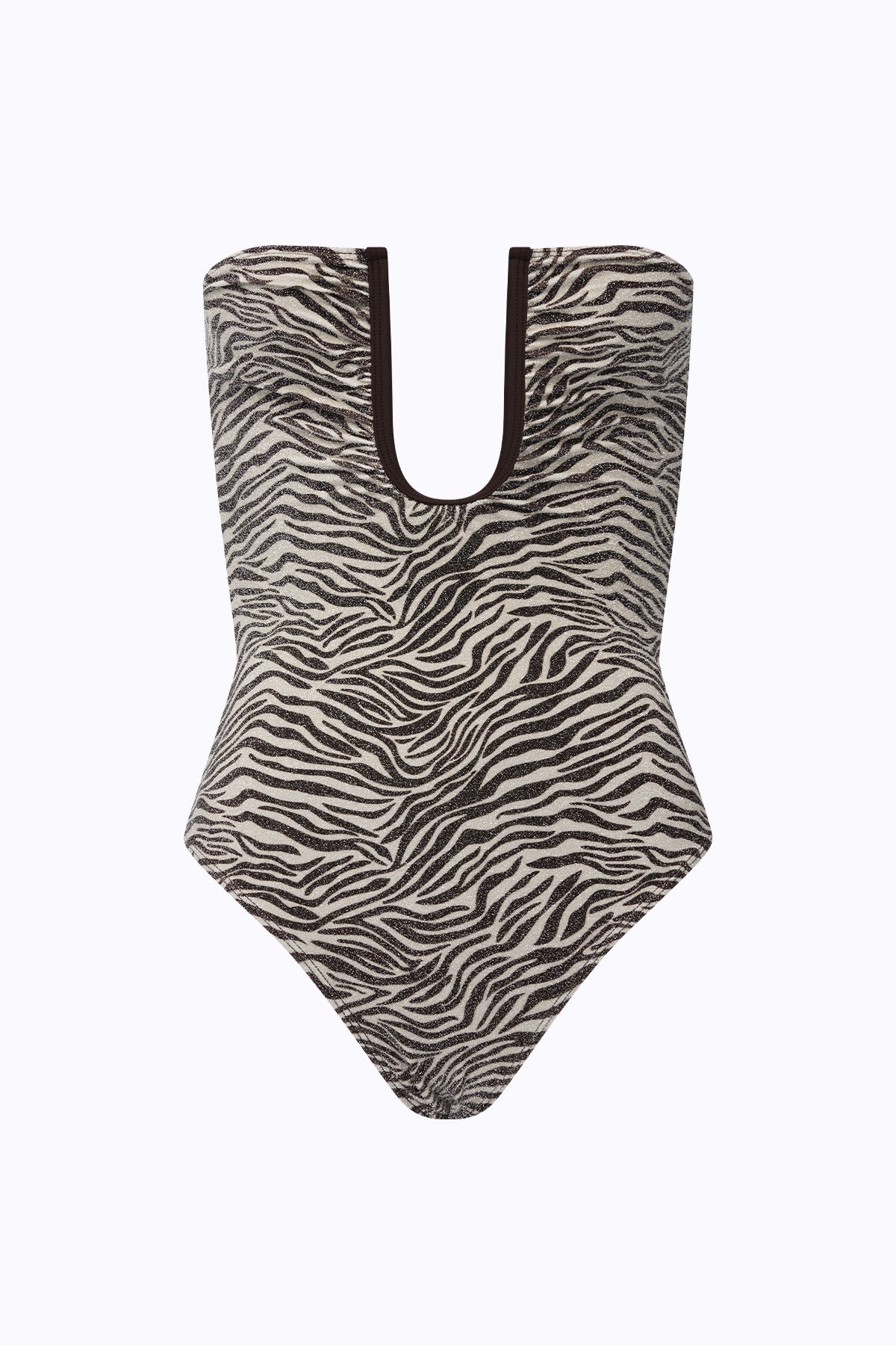 Peggy Lurex One Piece | Mocha Zebra