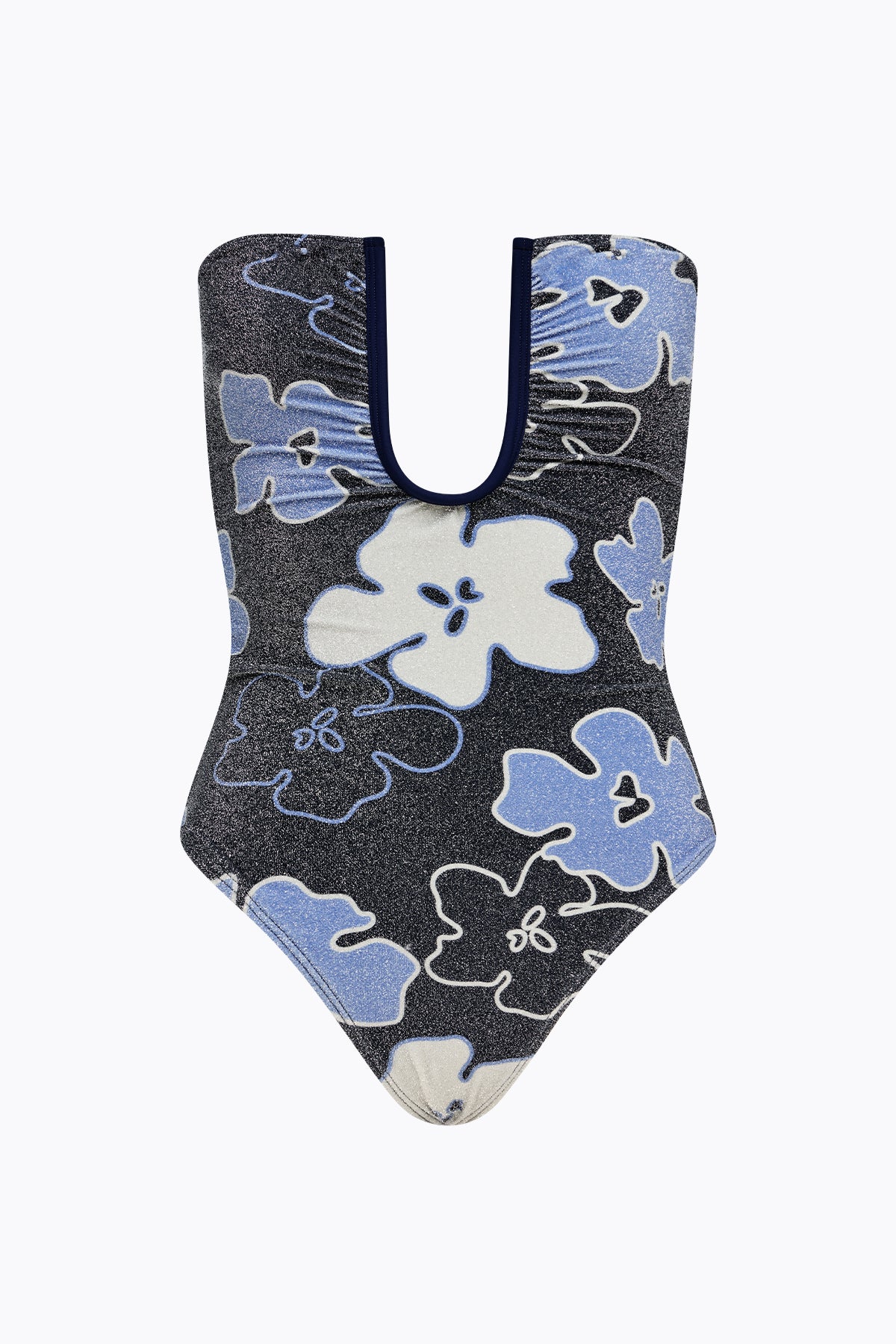 Peggy Lurex One Piece | Navy Floral