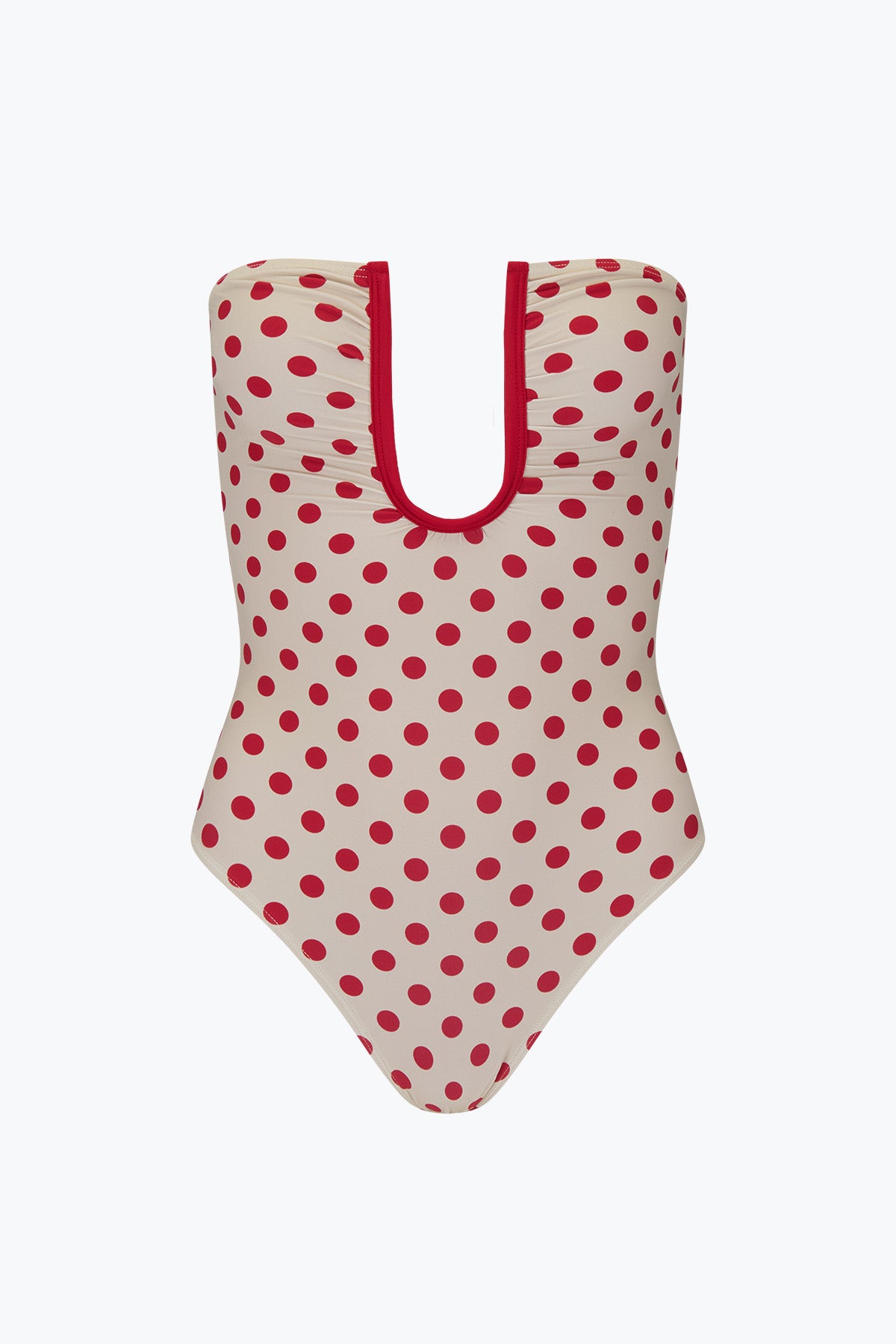 Peggy One Piece | Cream Scarlet Polka