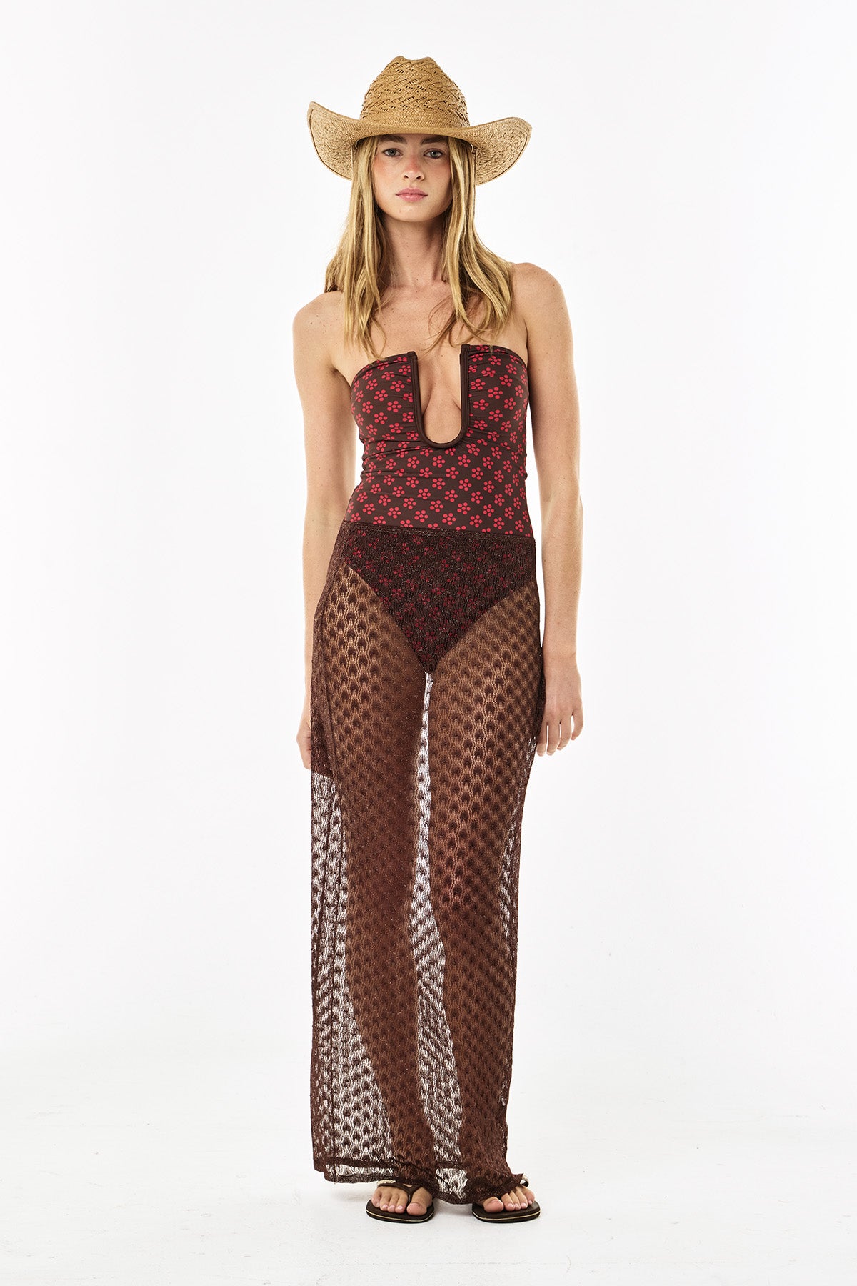 Peggy One Piece | Mocha Scarlet Daisy