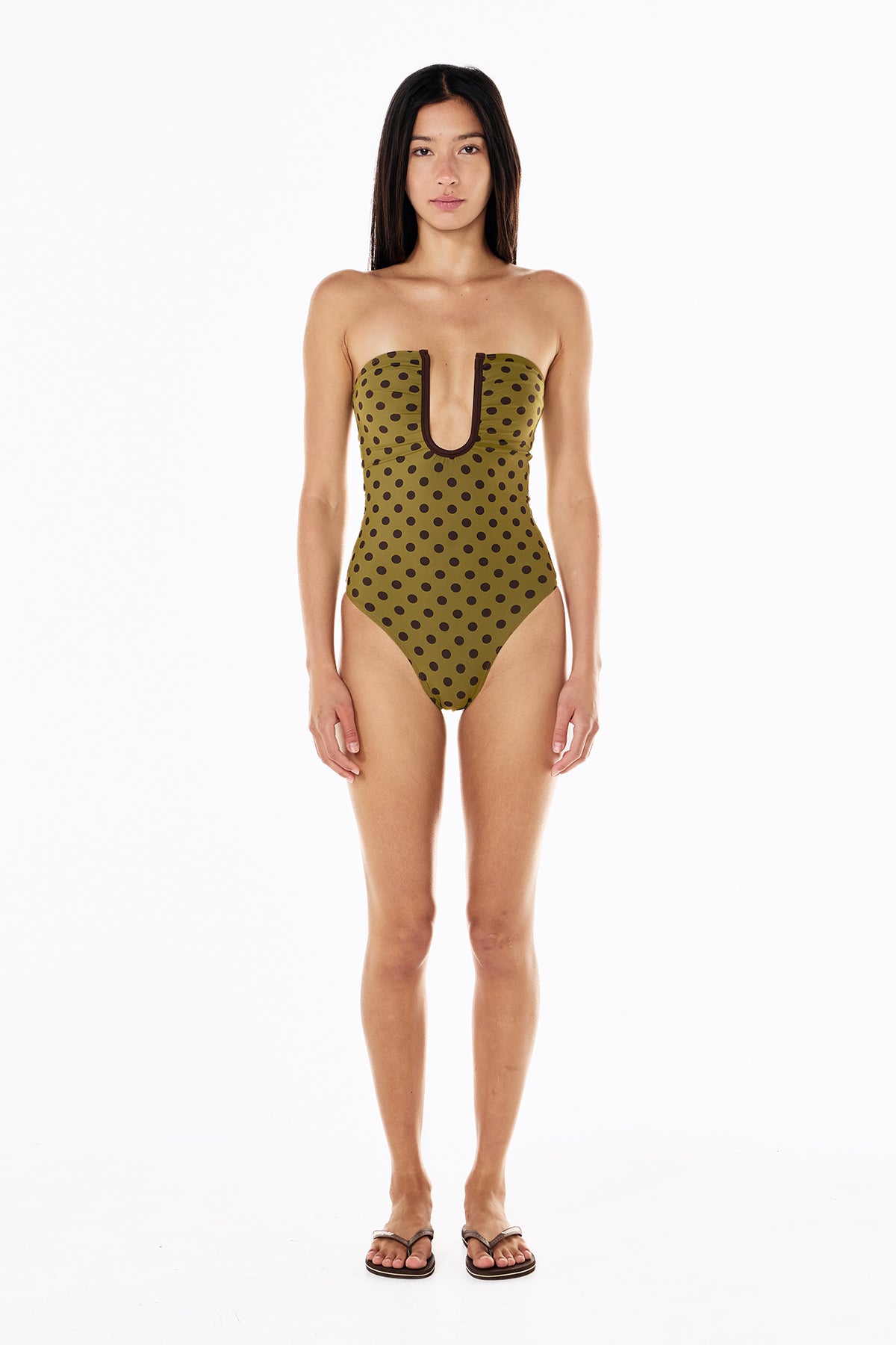 Peggy One Piece | Moss Mocha Polka