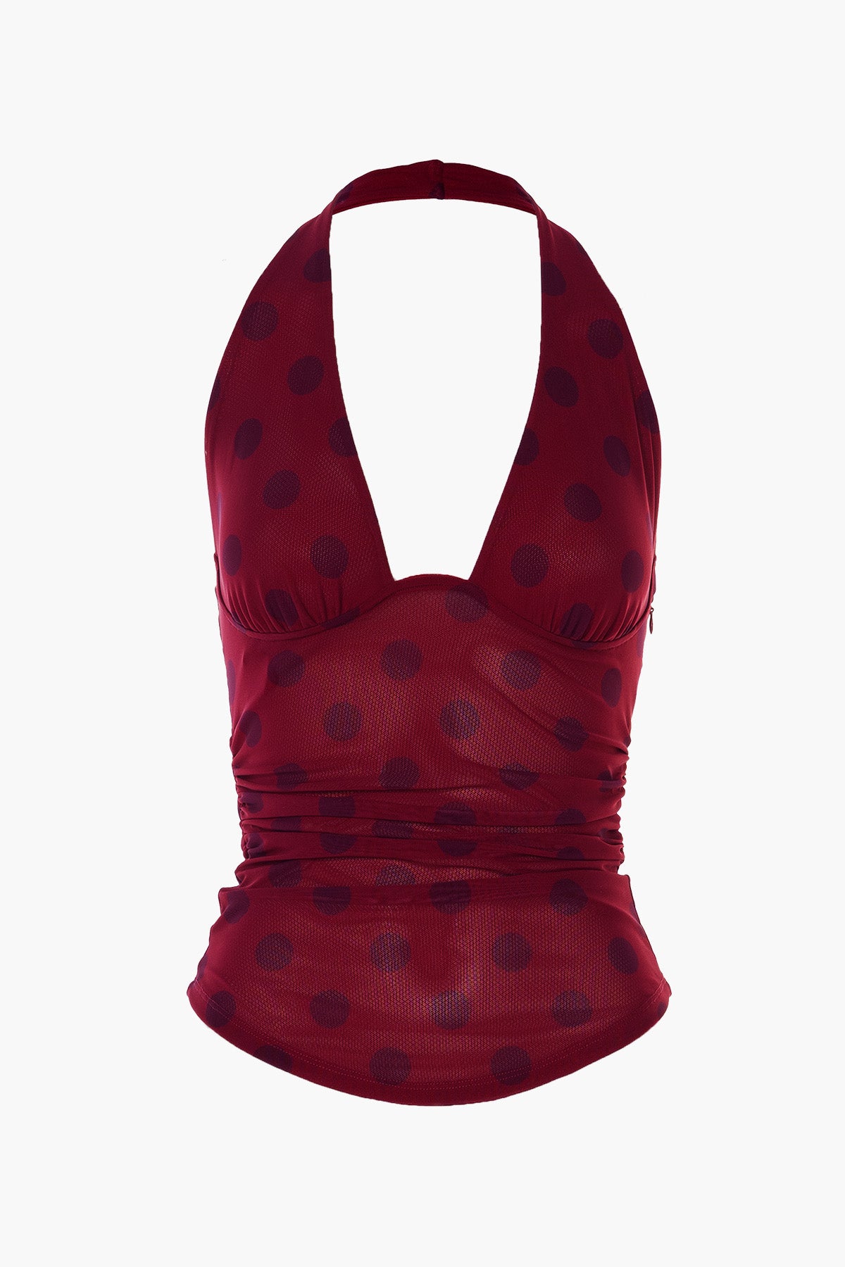 Polka Sheer Halter Tank