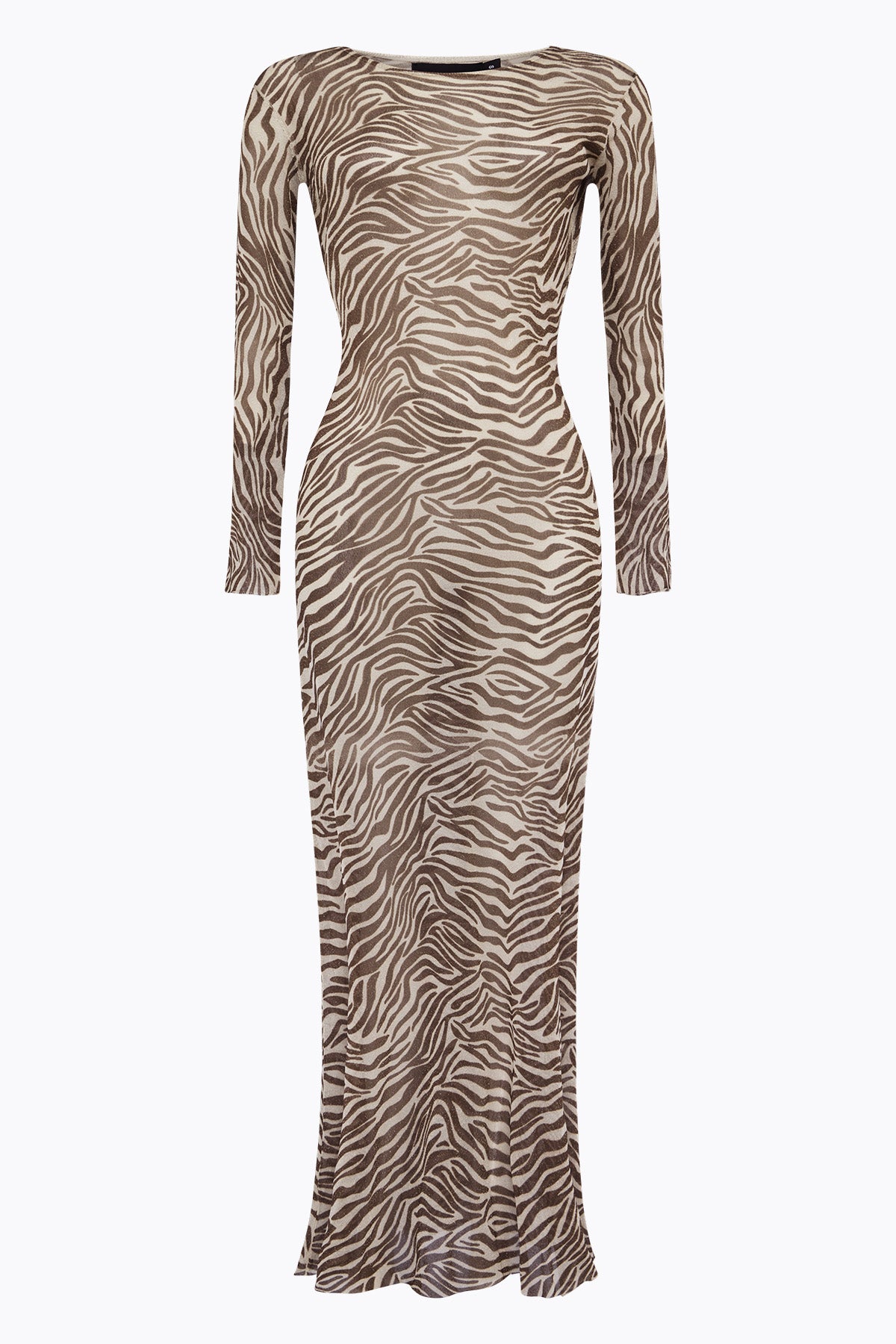 Sheer Lurex Dress | Mocha Zebra