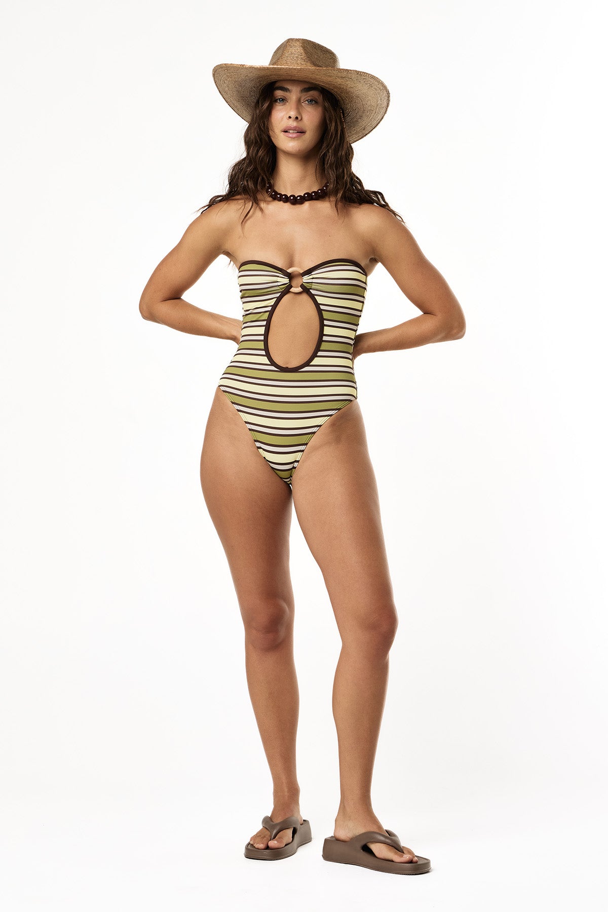Stella One Piece | Mocha Moss Stripe
