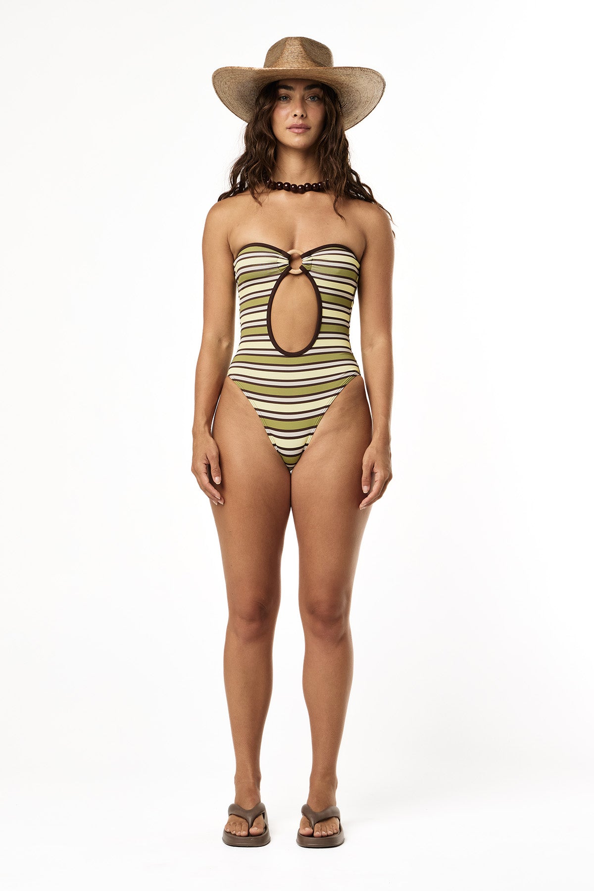 Stella One Piece | Mocha Moss Stripe