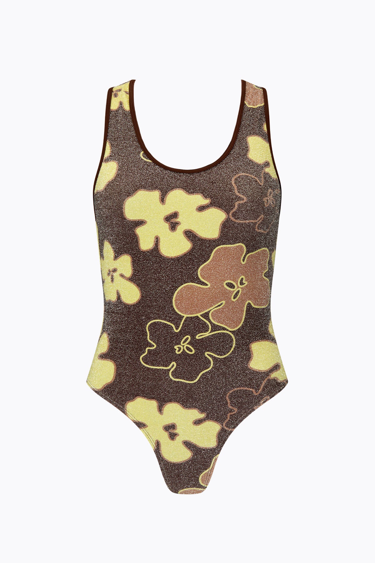 Tilly Lurex One Piece | Mocha Floral