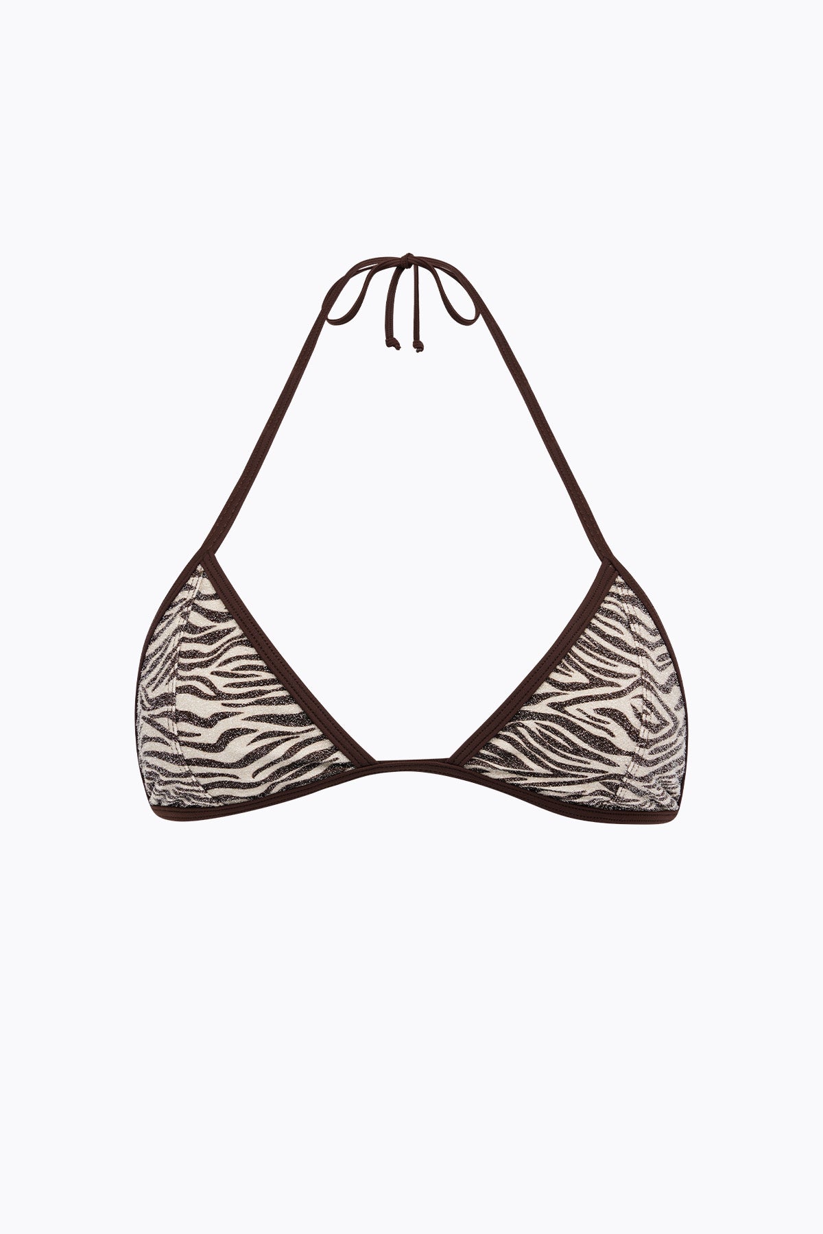 Twiggy Lurex Halter Top | Mocha Zebra