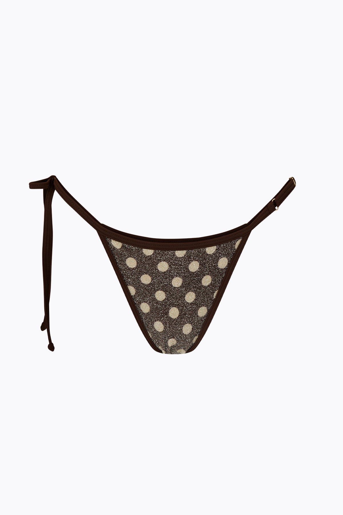 Twiggy Lurex Tie Brief | Mocha Cream Polka