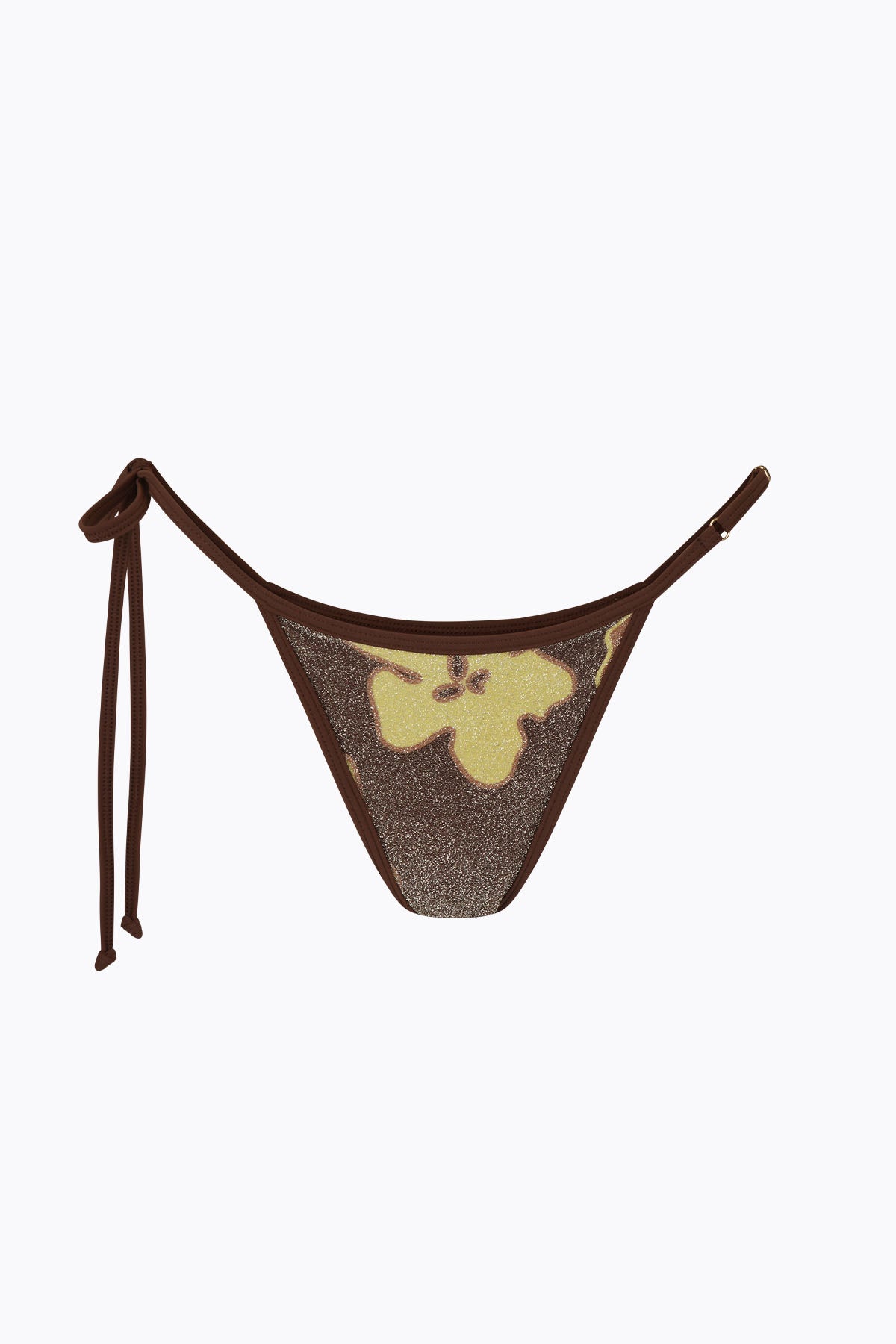 Twiggy Lurex Tie Brief | Mocha Floral