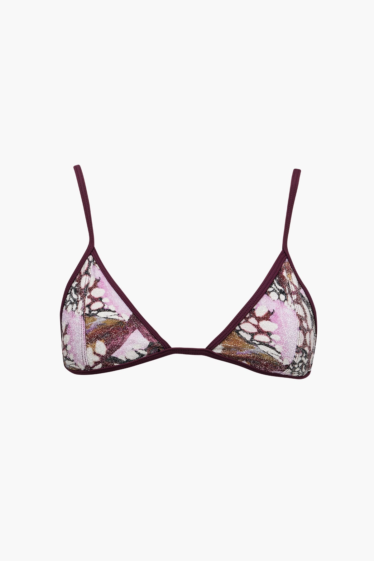 Twiggy Lurex Tri Top | Dahlia