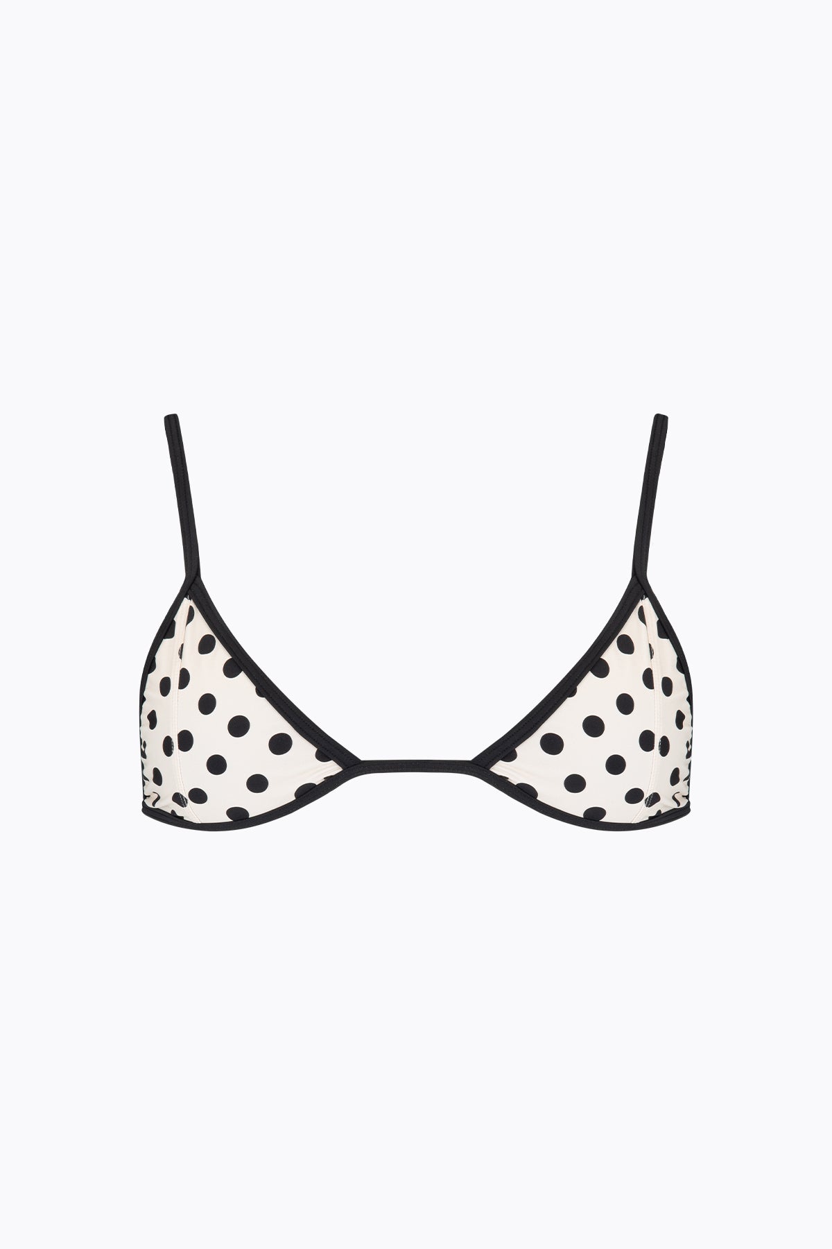 Twiggy Tri Top | Cream Black Polka