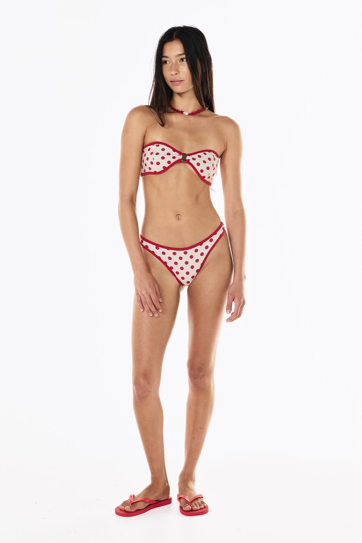 Birkin Bandeau | Cream Scarlet Polka