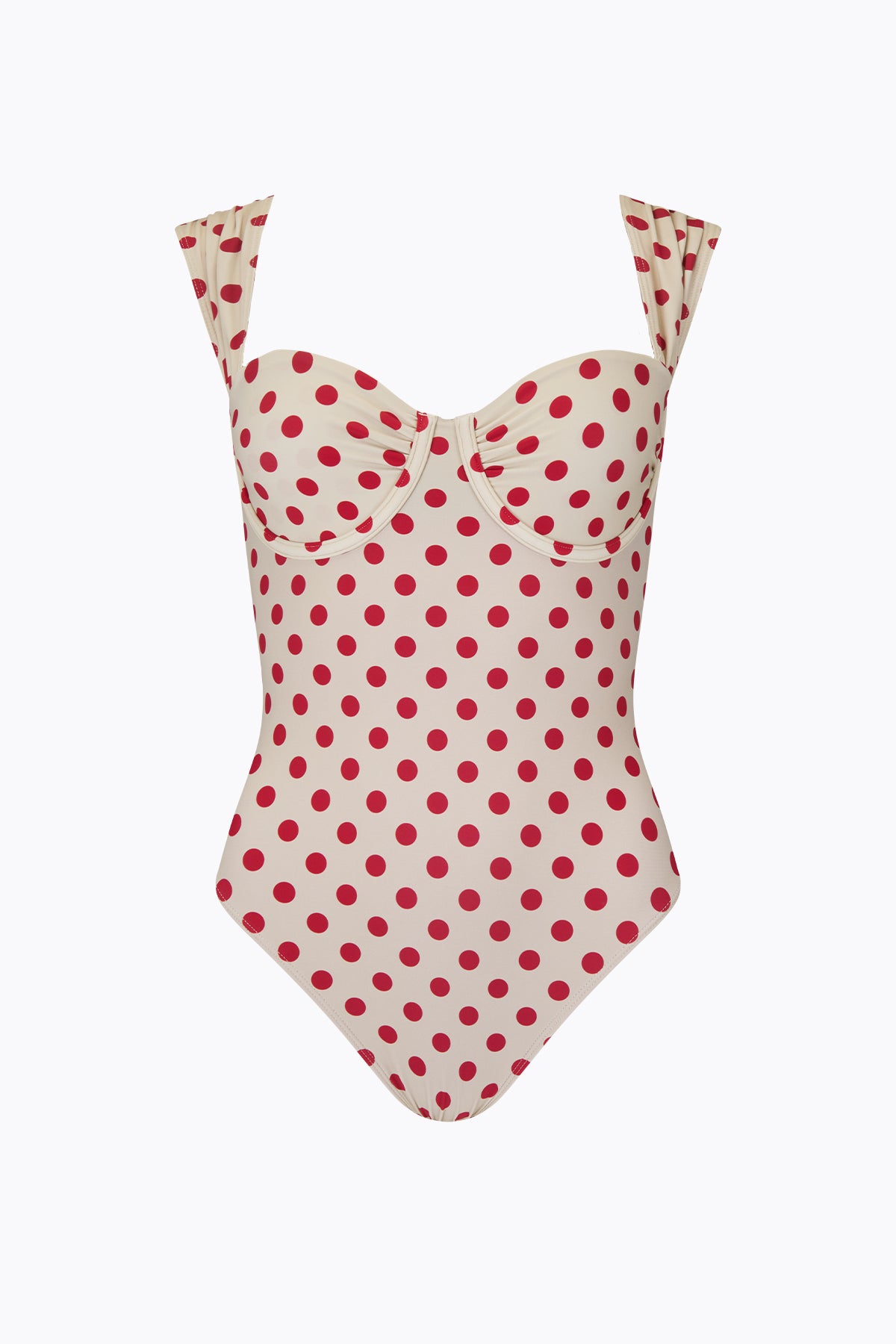 Birkin One Piece | Cream Scarlet Polka