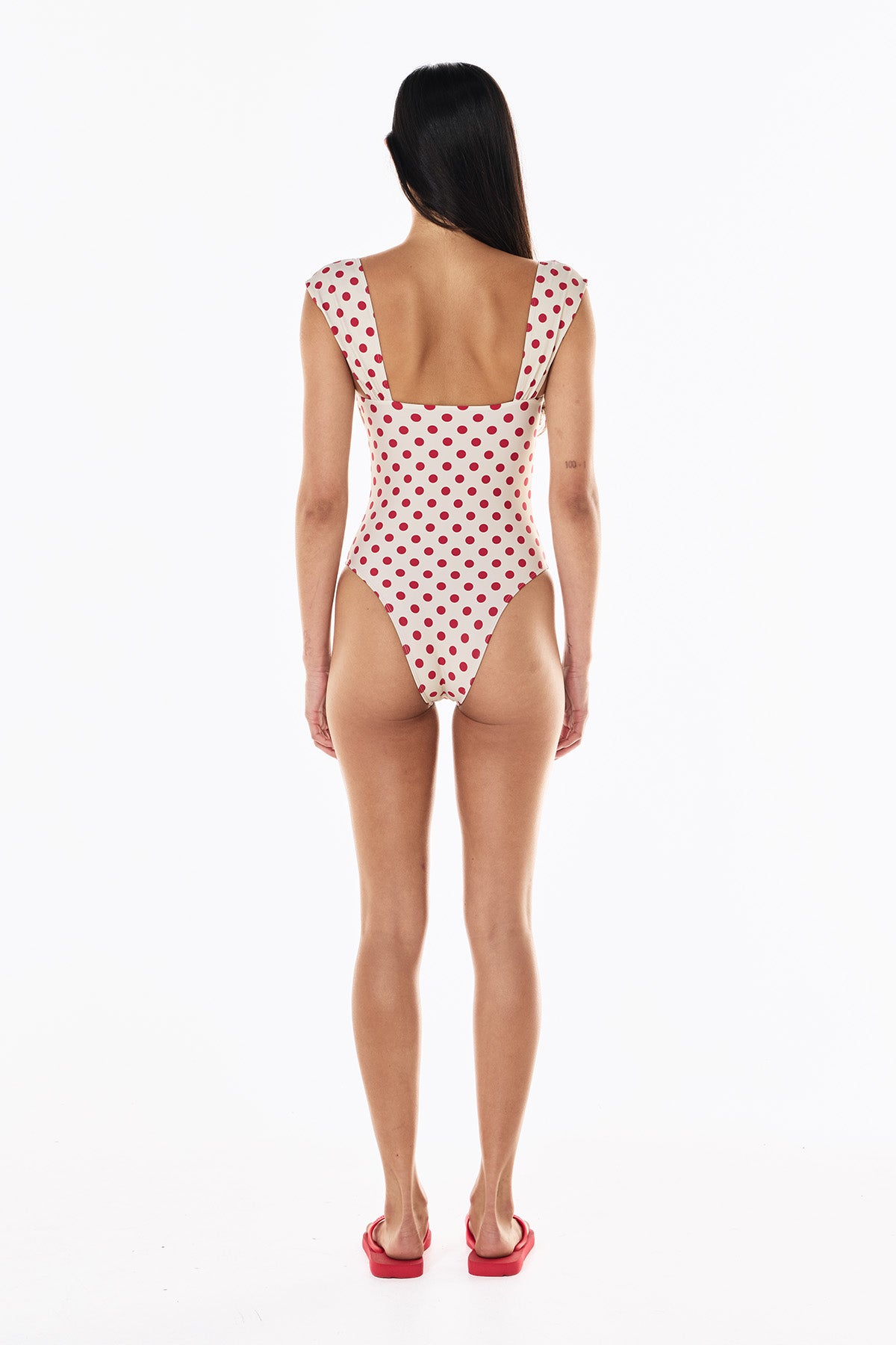 Birkin One Piece | Cream Scarlet Polka