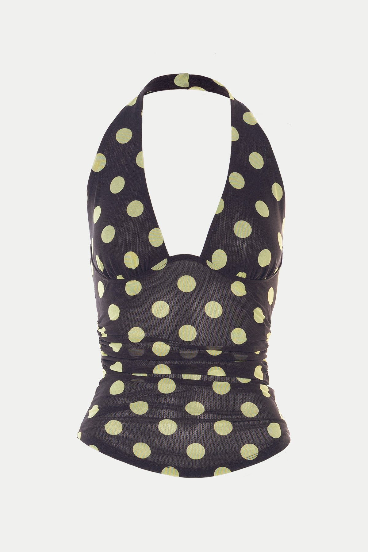 Polka Sheer Halter Tank