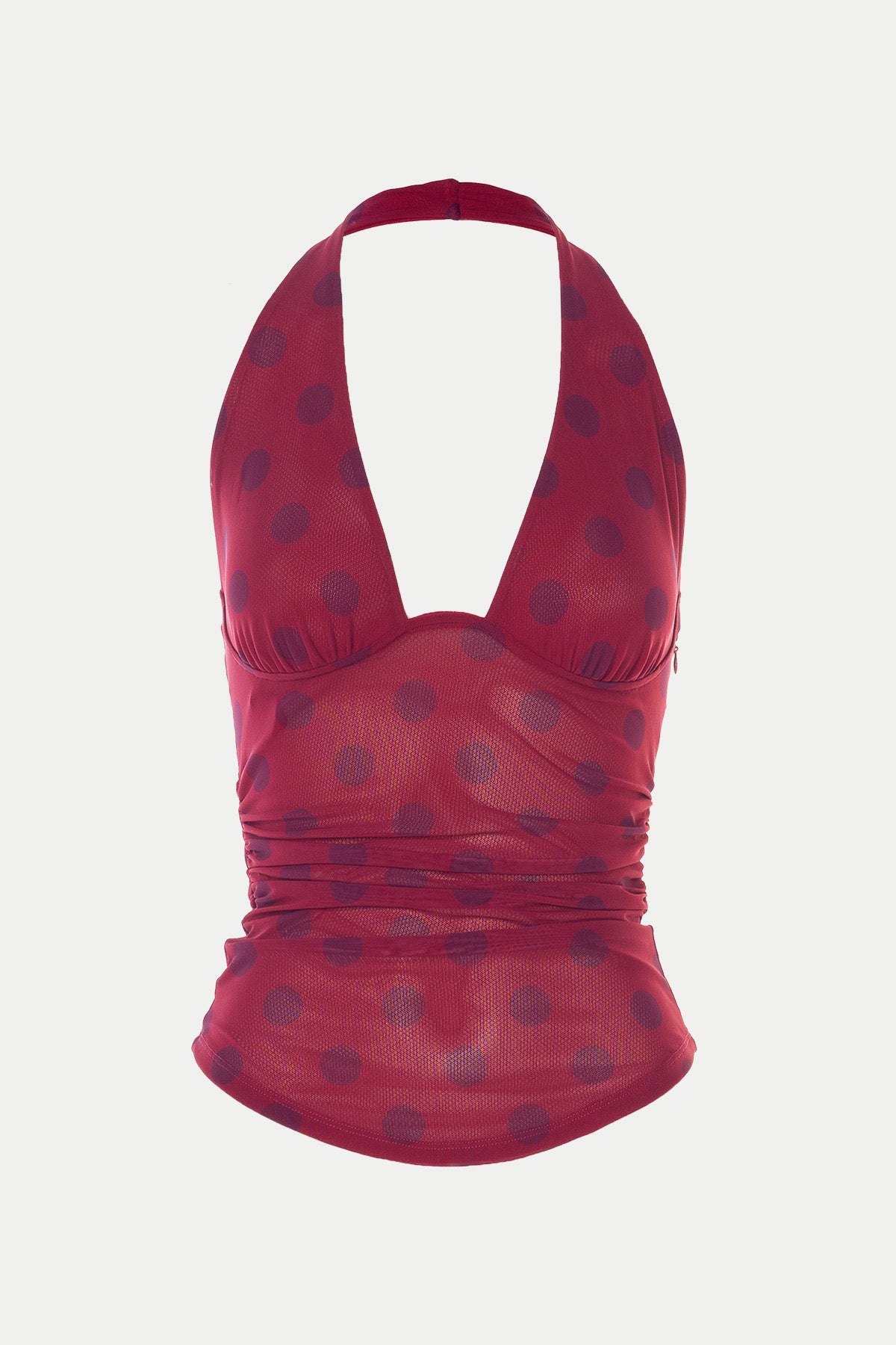Polka Sheer Halter Tank