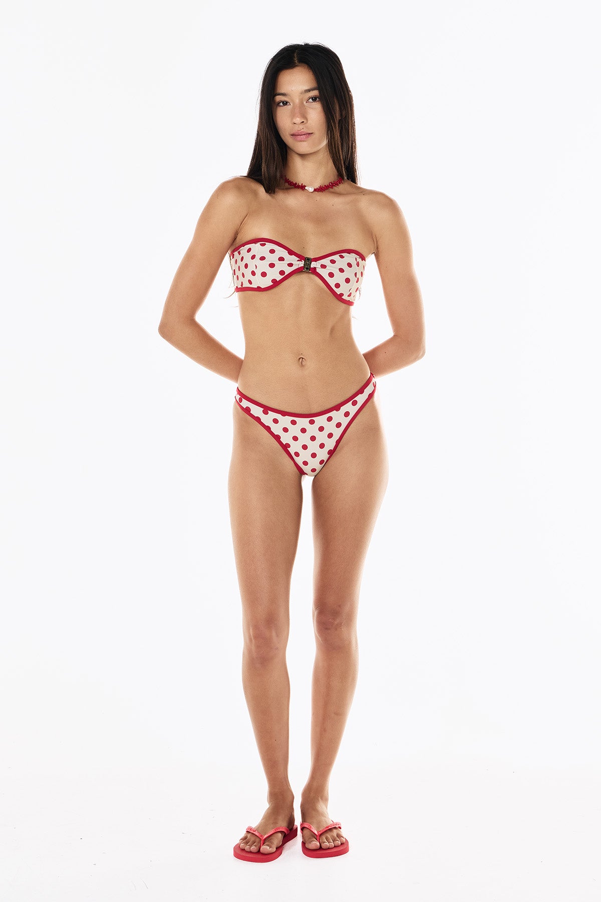 Coco Classic Brief | Cream Scarlet Polka