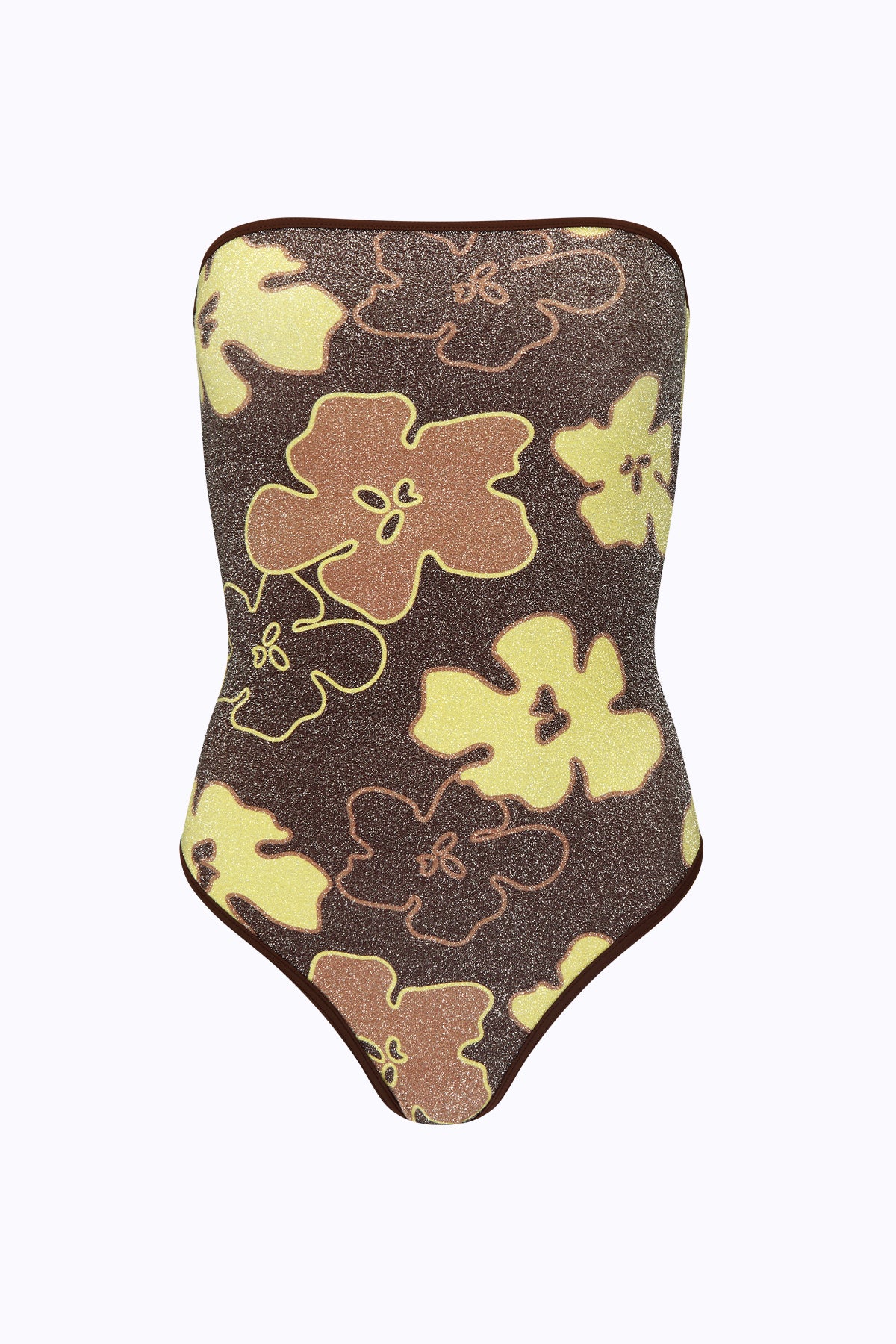 Elle Lurex One Piece | Mocha Floral
