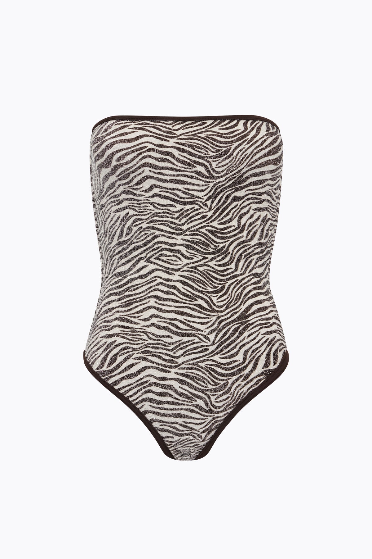 Elle Lurex One Piece | Mocha Zebra